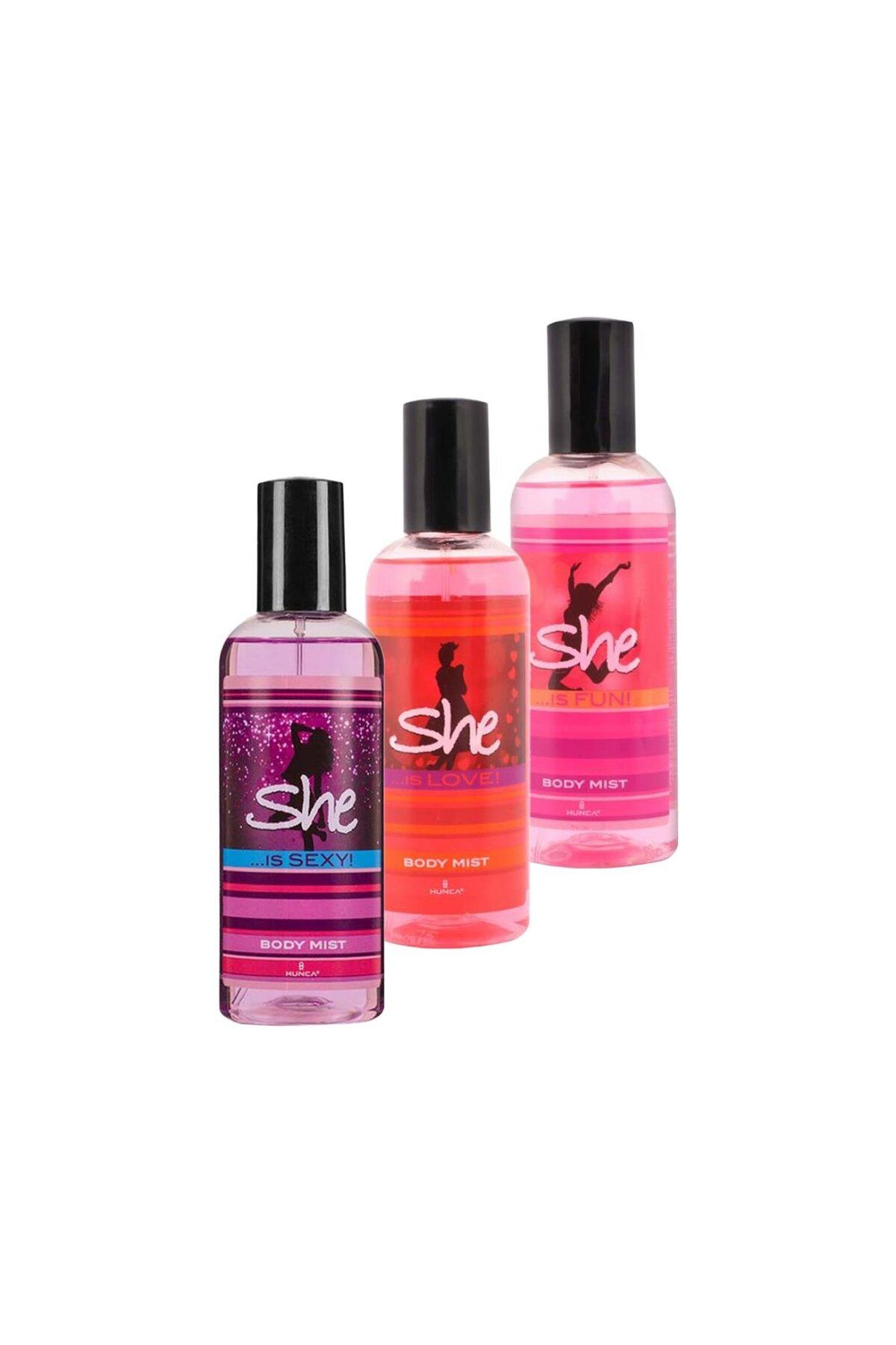 Hunca She Body Mist Is Sexy Is Fun Is Love 3 lü Set Kadın