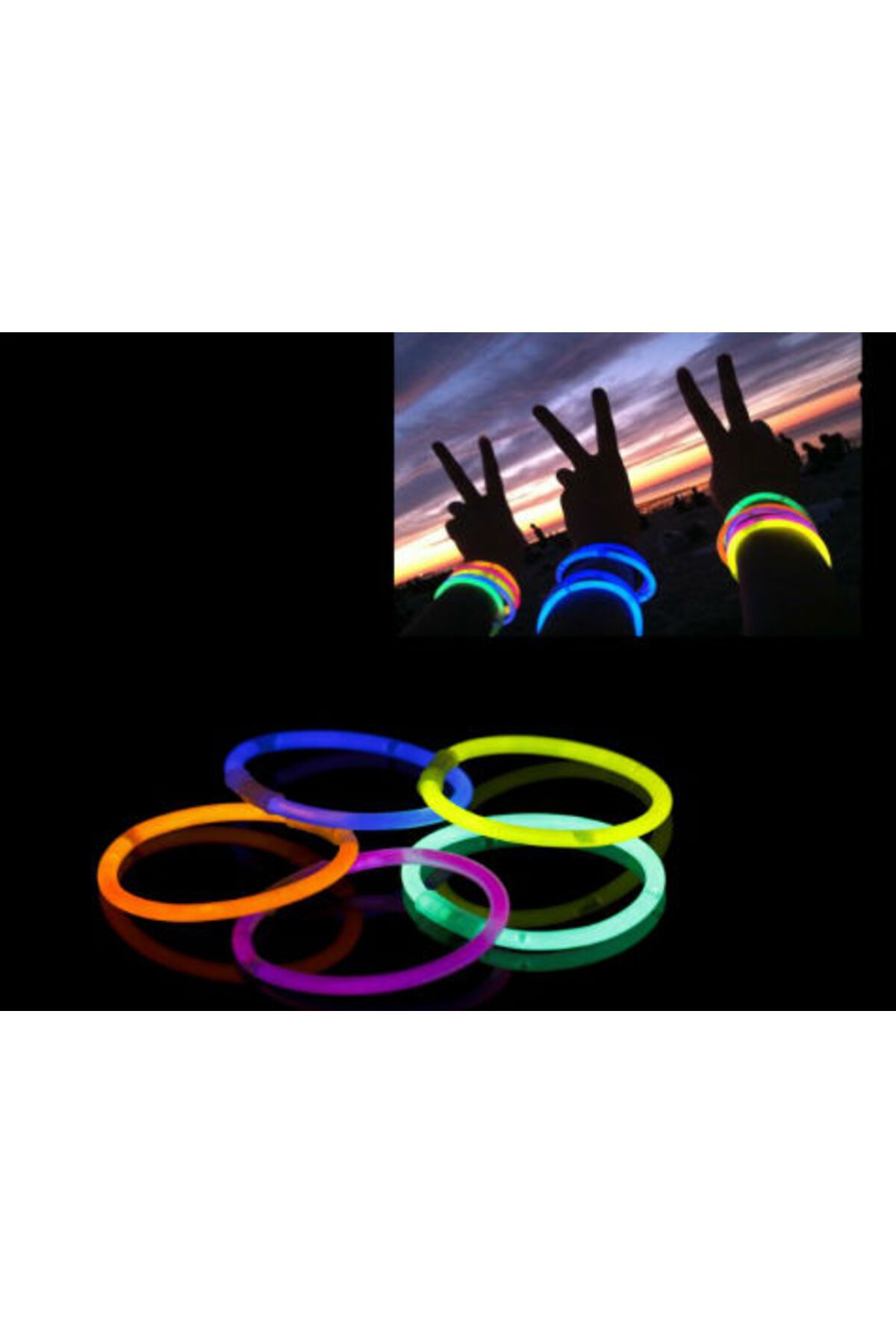 OEM 10 Adet Karanlıkta Işık Veren Bracelet Fosforlu Kırılan Çubuk Bileklik