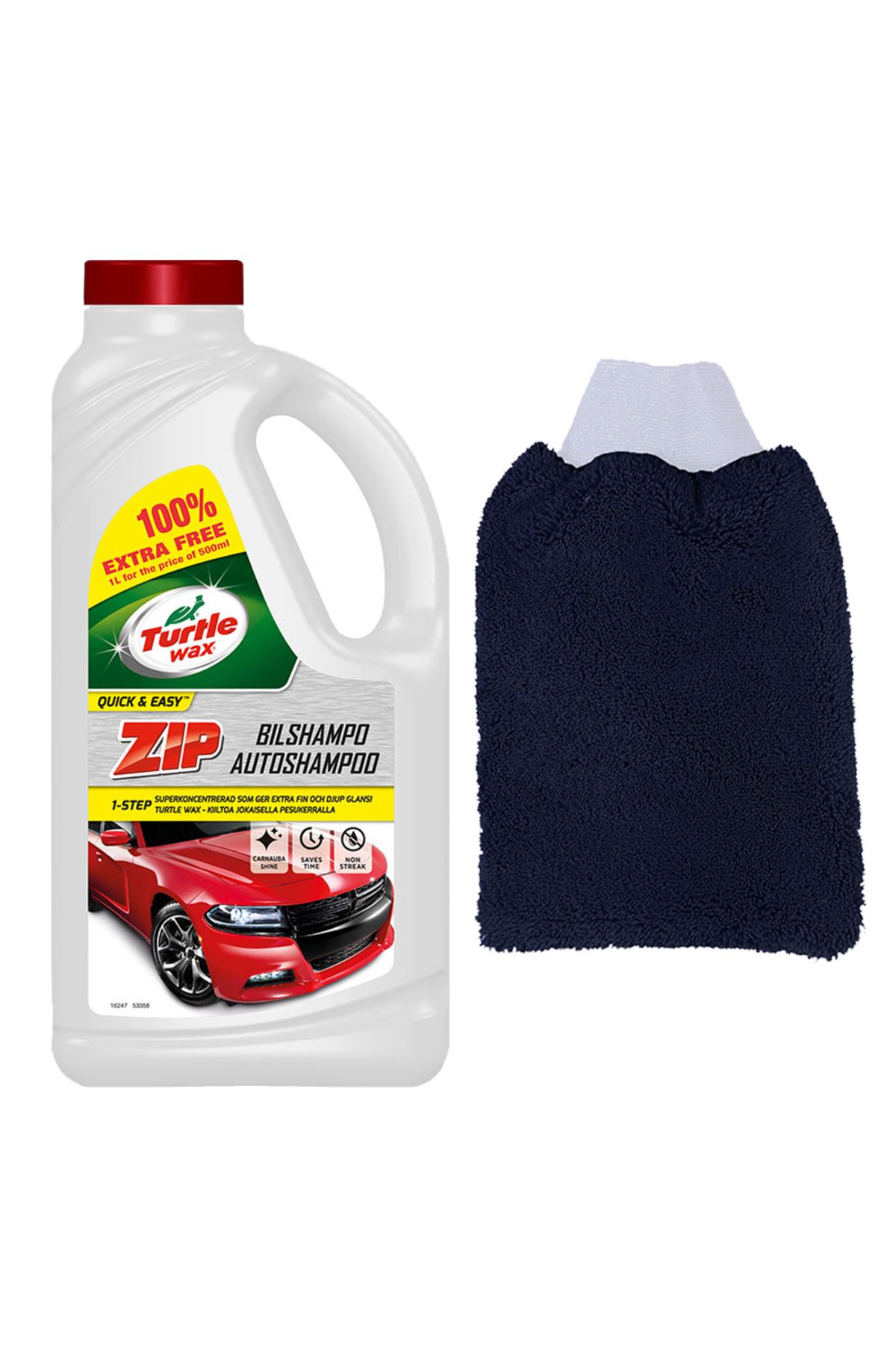 Turtle Wax Zip Wax Cilalı Oto Yıkama Şampuanı 60 Yıkama 1 L Yıkama Eldiveni