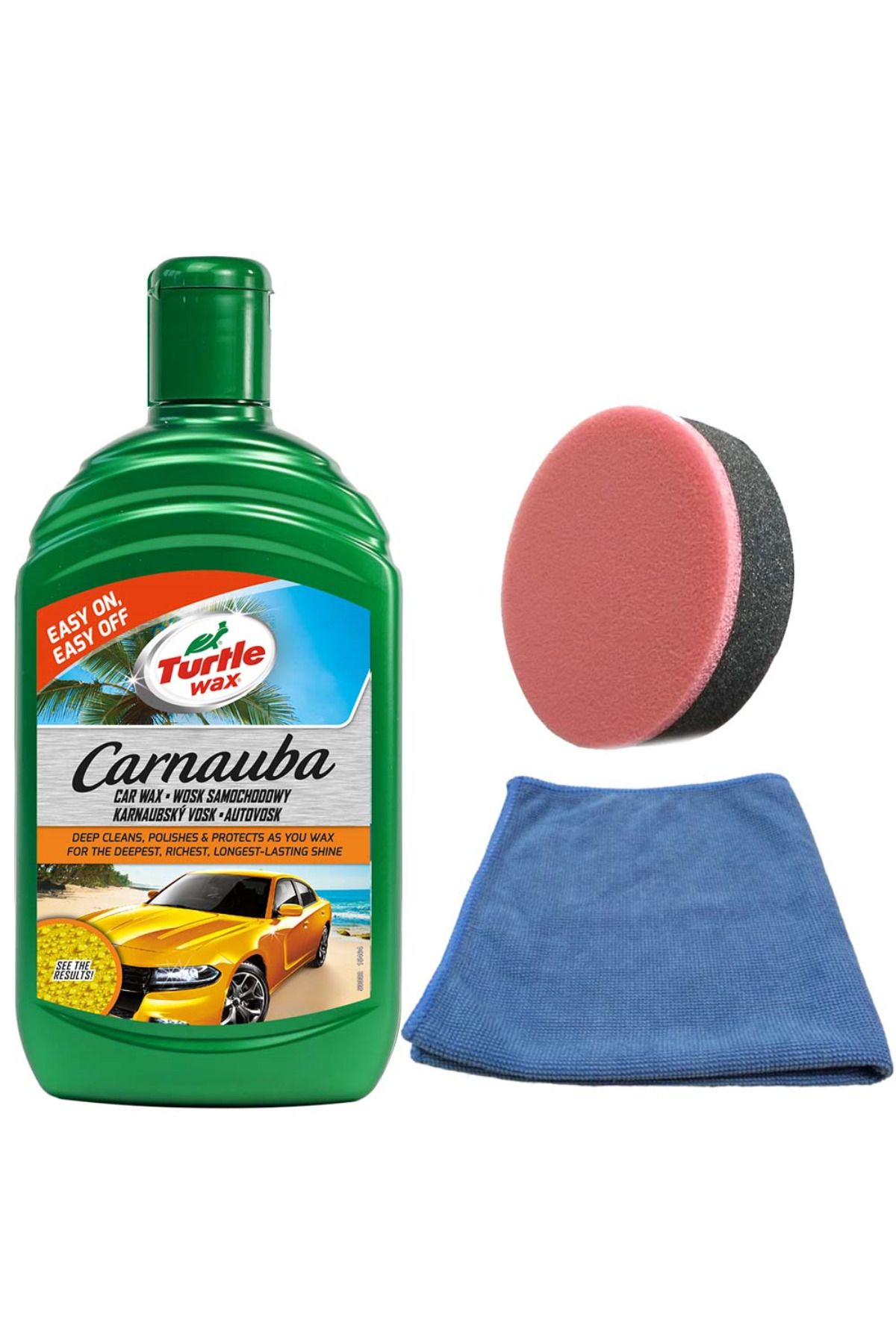 Turtle Wax Boya Koruma Carnauba Cila 500 ml + Uygulama Bezi  Süngeri 10211176