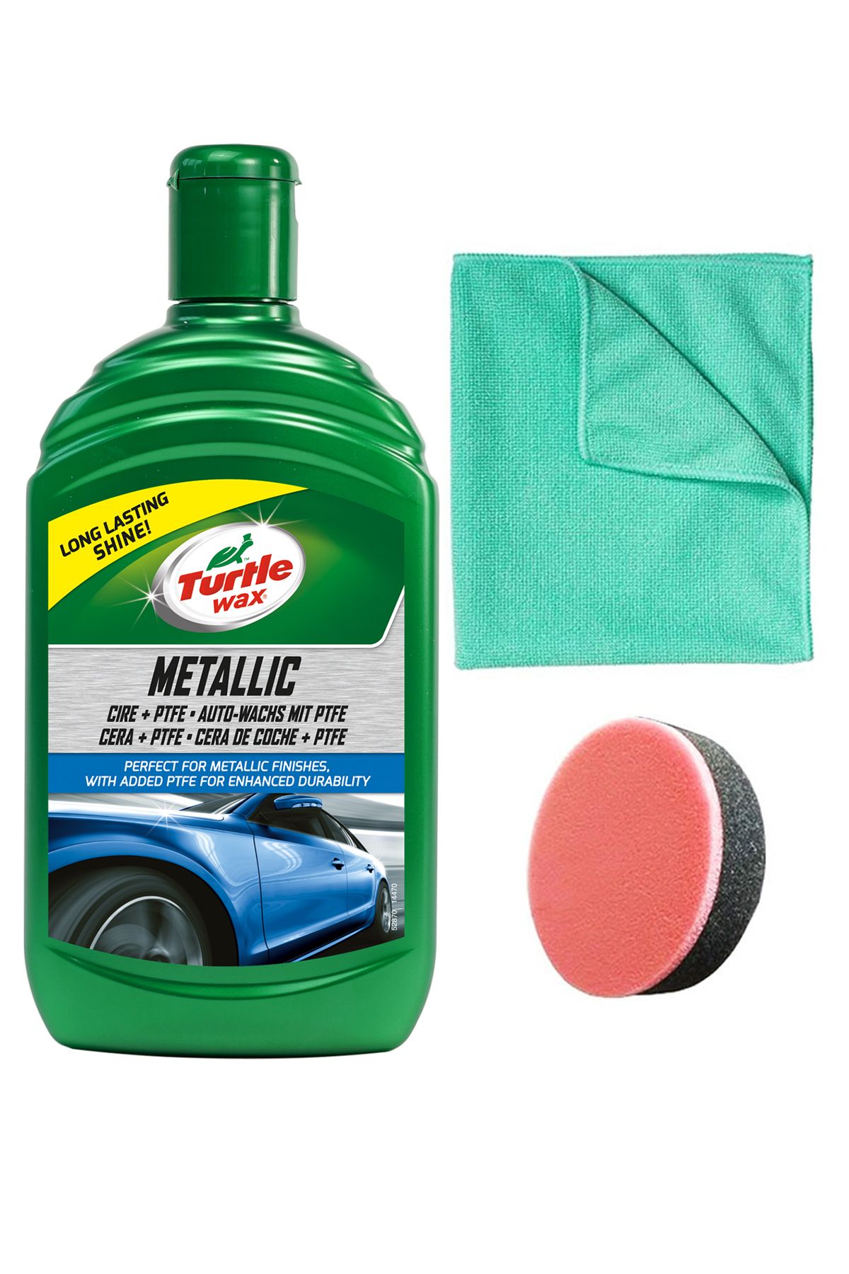 Turtle Wax Metalik Ptfe Katkılı Teflon Sıvı Cila 500 Ml + Mikrofiber Bez + Cila Süngeri