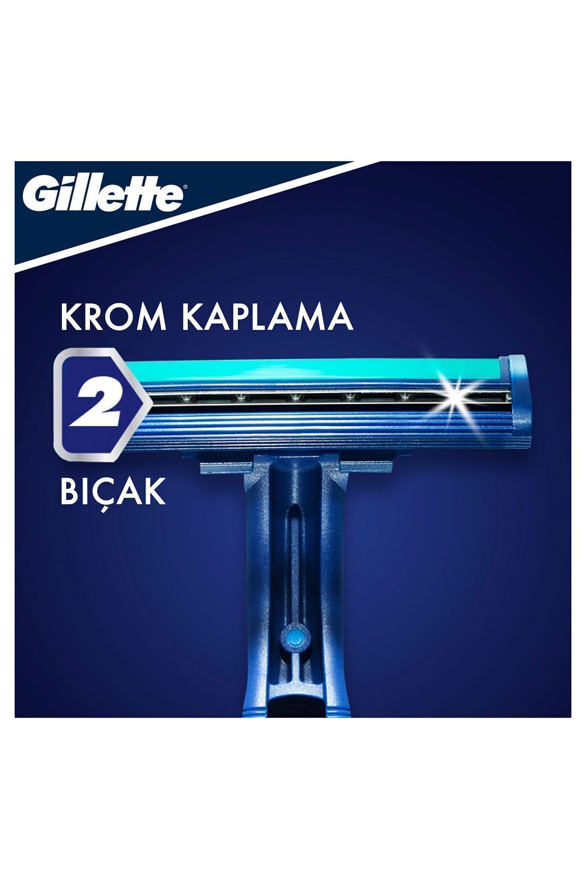 Gillette-New Blue2 Plus Disposable Men's Razor Blade 10Pcs 890799 3