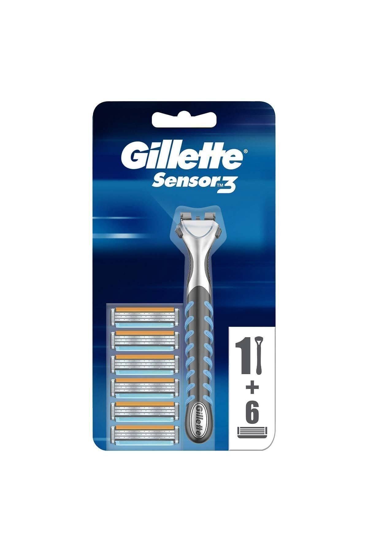 Gillette Sensor3 Tıraş Makinesi + 6 Yedek Tıraş Bıçağı