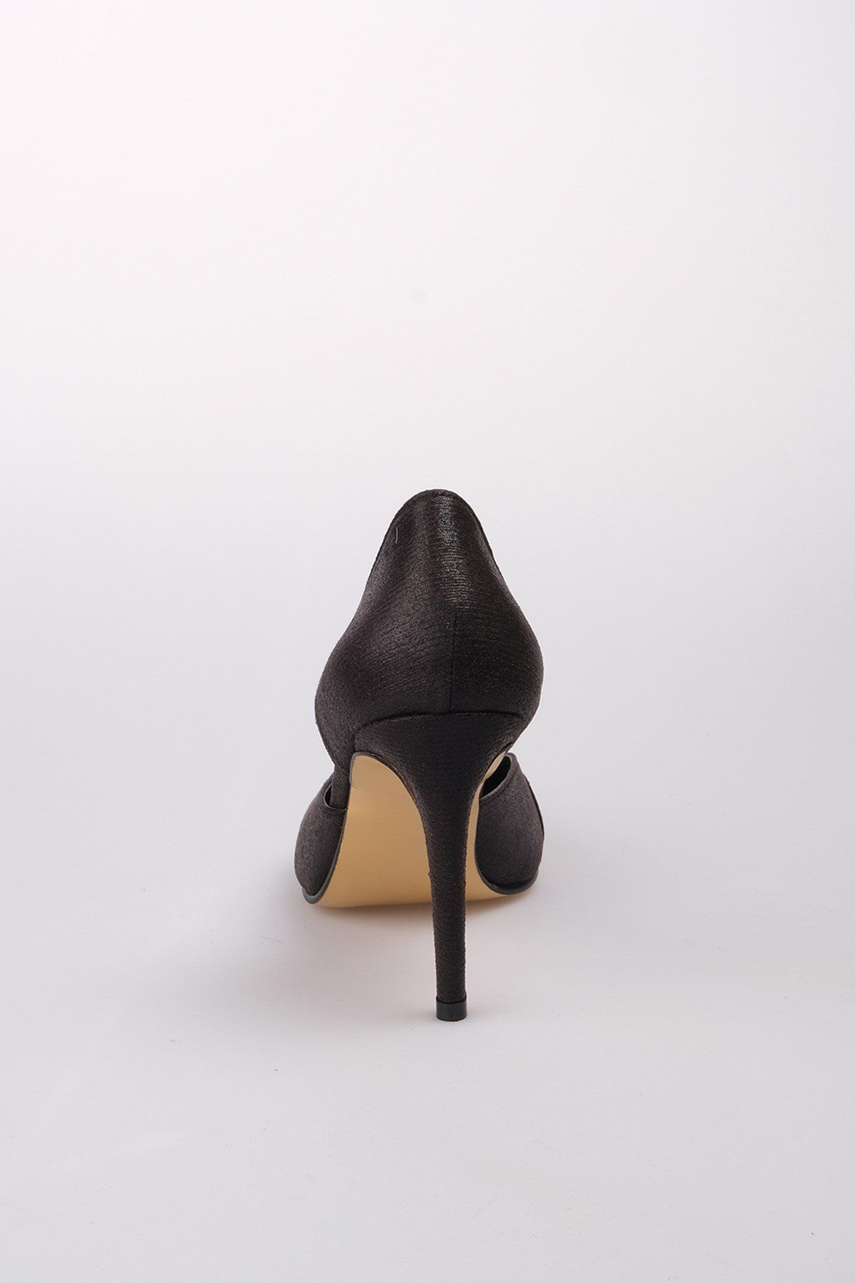 Mio Gusto-Brien Metallic-Schwarz-Farbstoff-Abendkleid-Stiletto-Damenschuhe mit Absatz 7