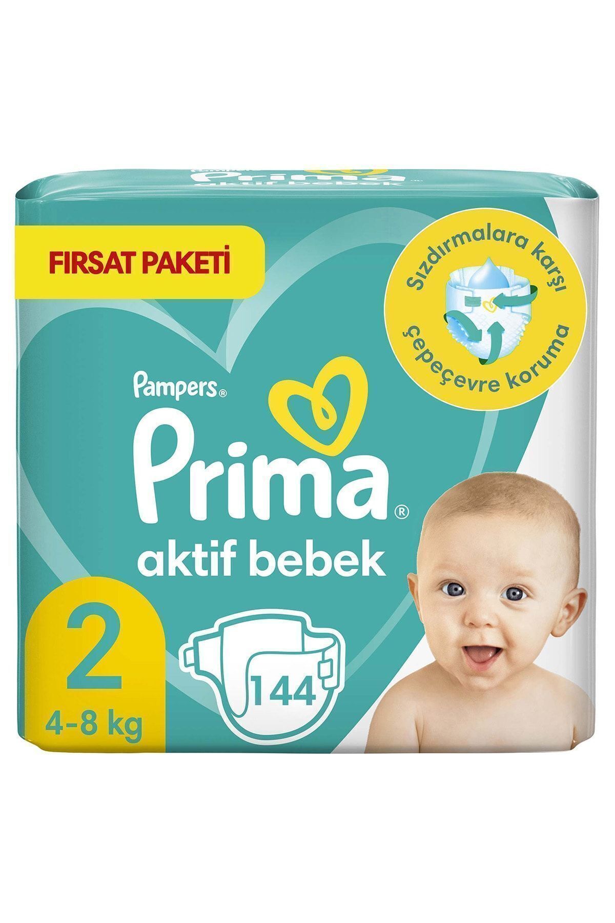 Prima Bb Aktif Bebek 2 Beden 144 Adet Aylık Fırsat Paketi