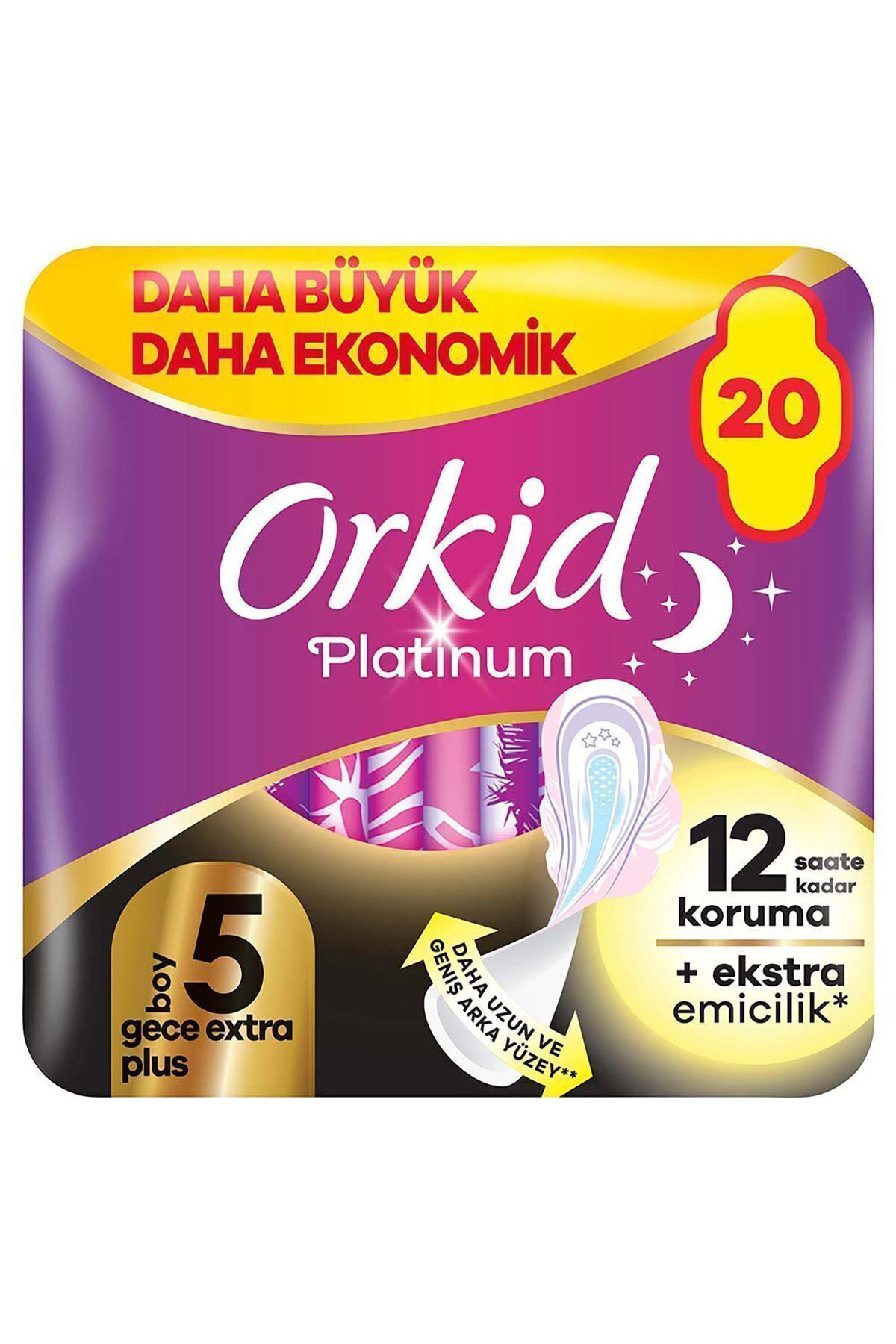 Orkid-بلاتينيوم نايت اكسترا بلس - 20 فوط صحية، حجم 5 1