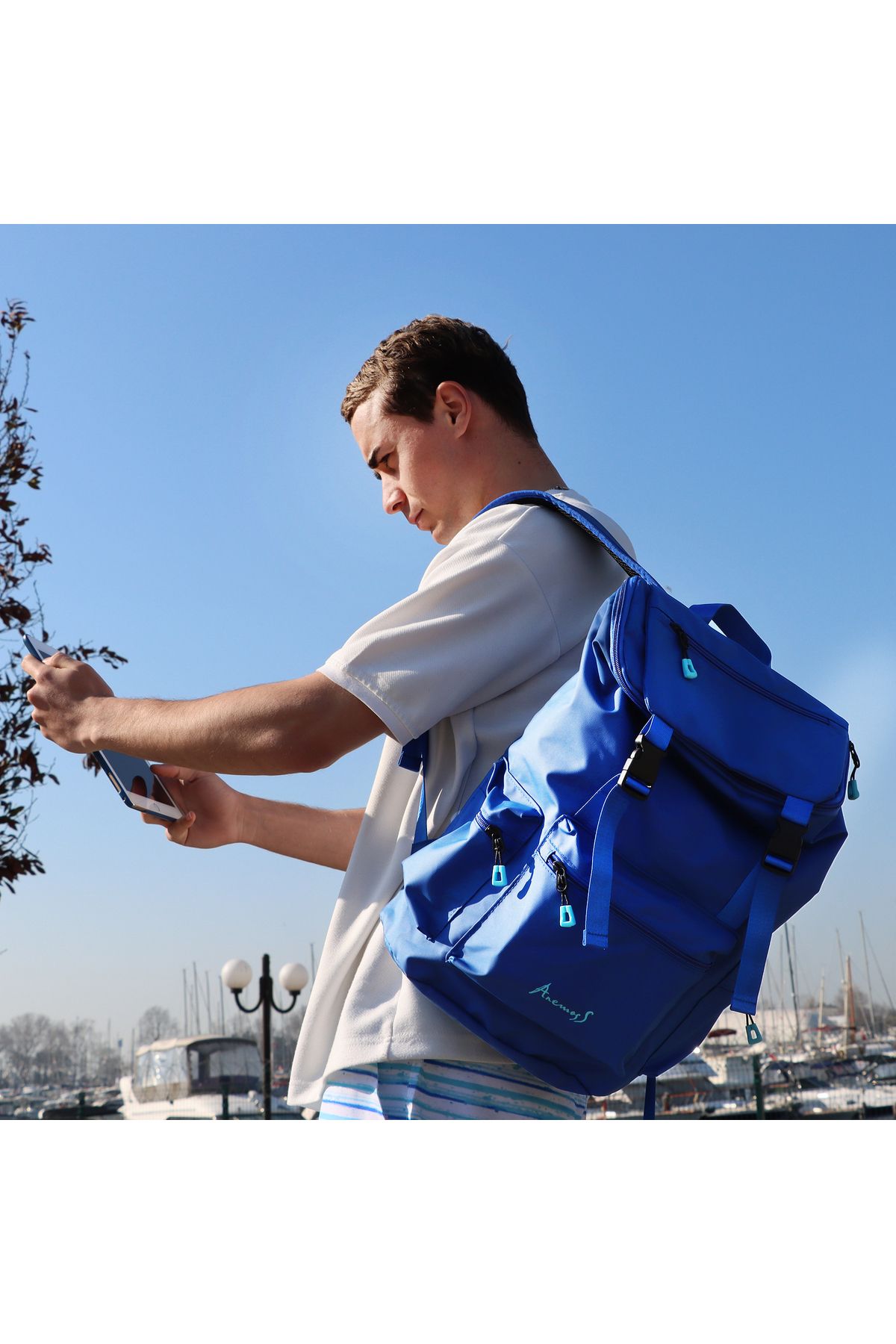 ANEMOSS-Laptop Backpack, Navy Blue 4