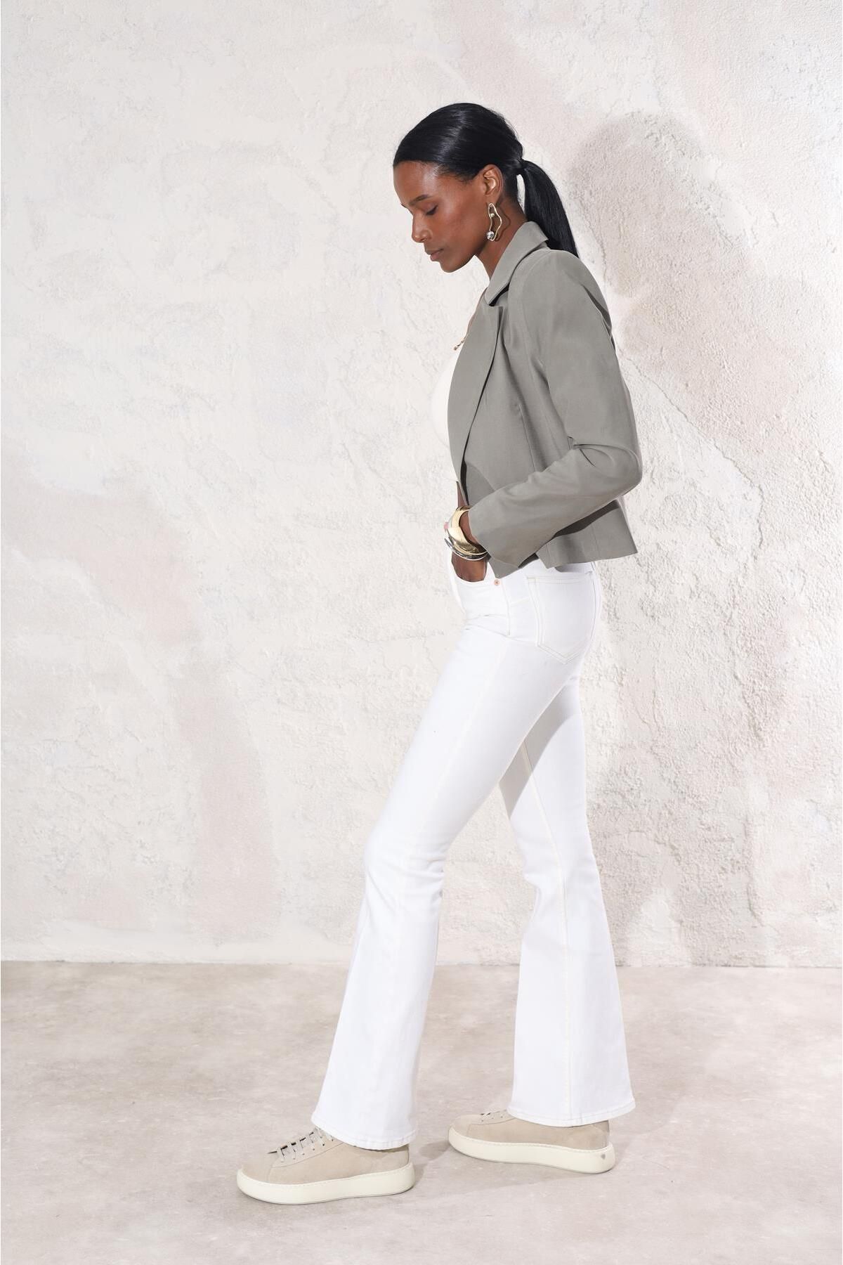 5in1Canpolat-9002 Model Khaki Double Breasted Jacket - Double Button 2