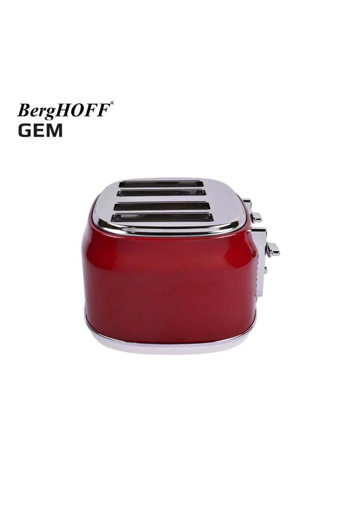 Berghoff-Gem Retro Red Four Slice Toaster 4