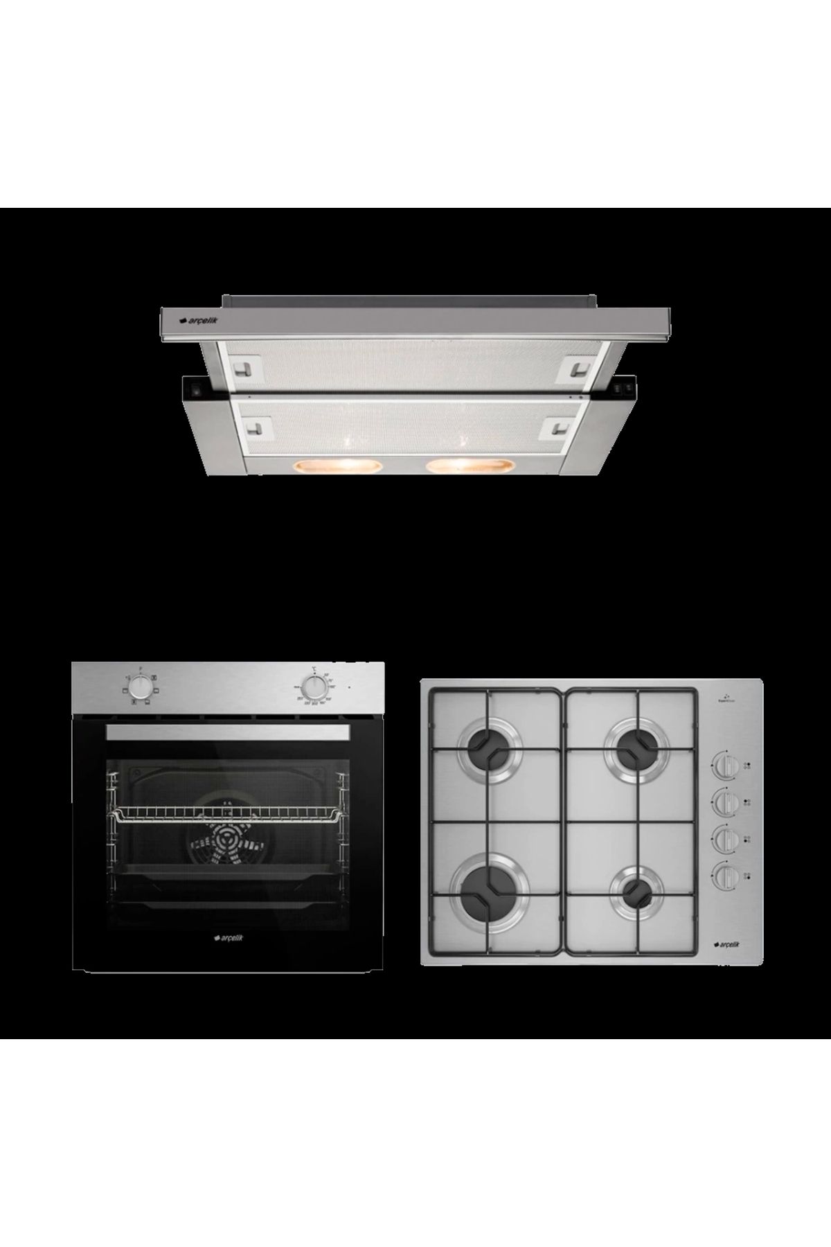 Arçelik Ekonomik Inox Ankastre Set