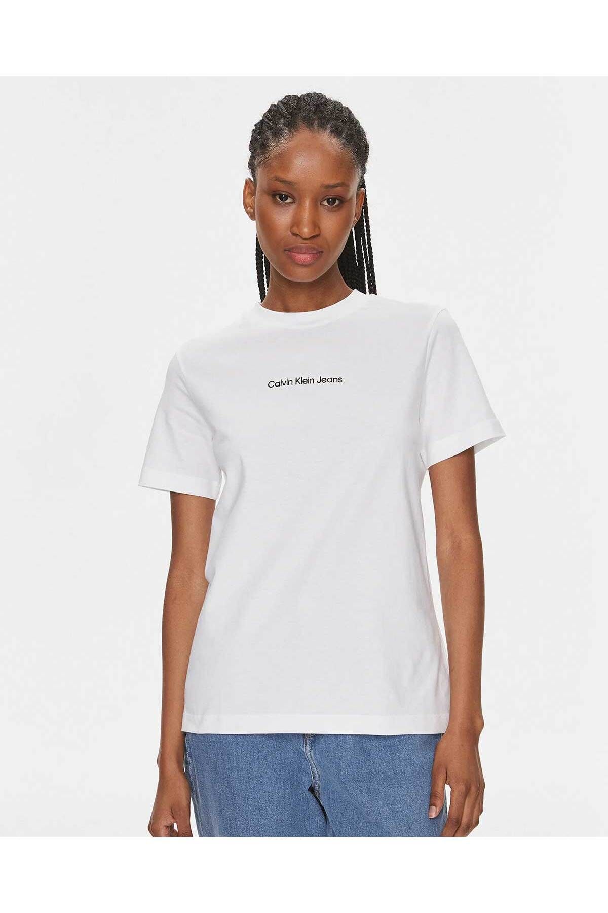 Calvin Klein Straight Bisiklet Yaka Tshirt