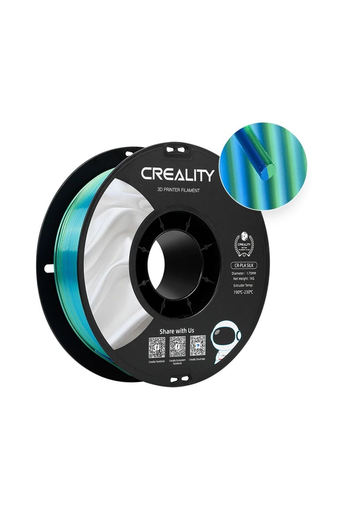 Creality Cr-sılk Pla Filament Mavi-yeşil Çift Renk 1.75mm 1kg