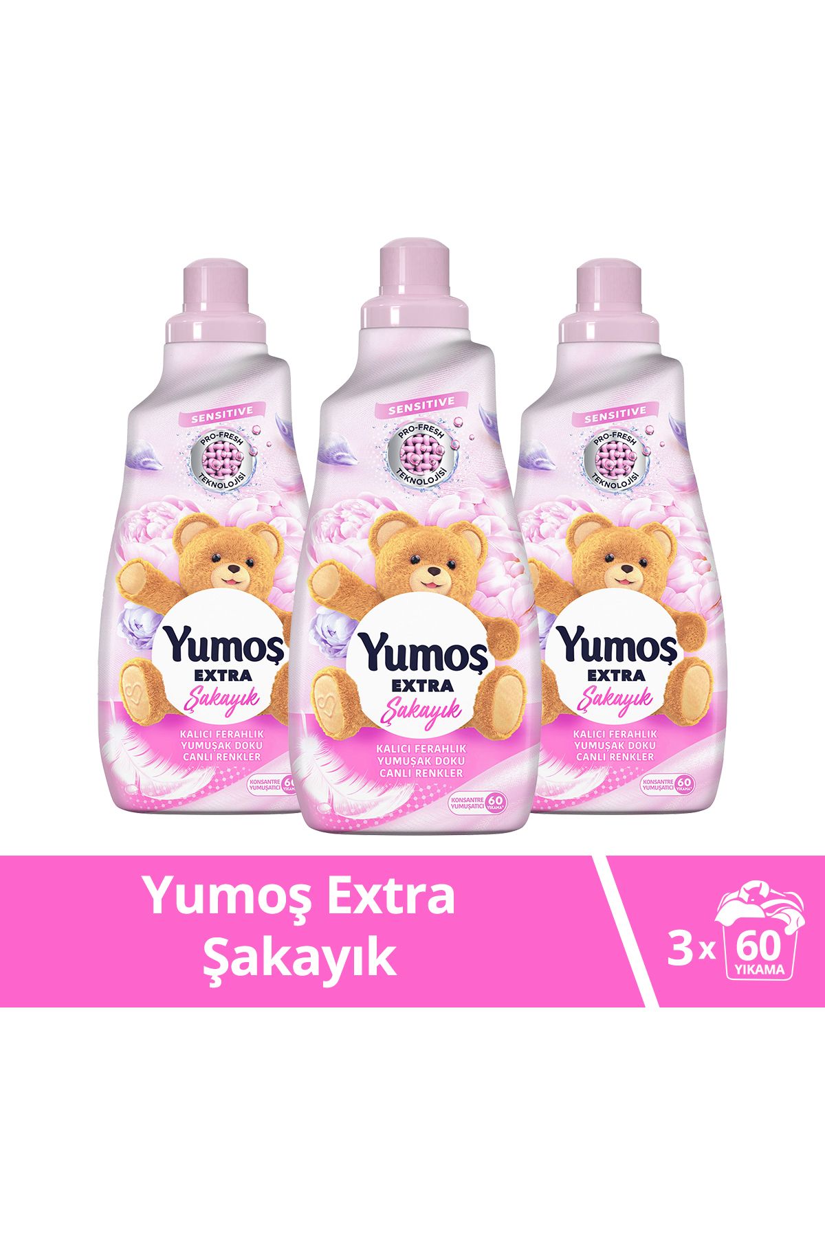 Yumoş Extra Konsantre Çamaşır Yumuşatıcısı Şakayık 1440 X3