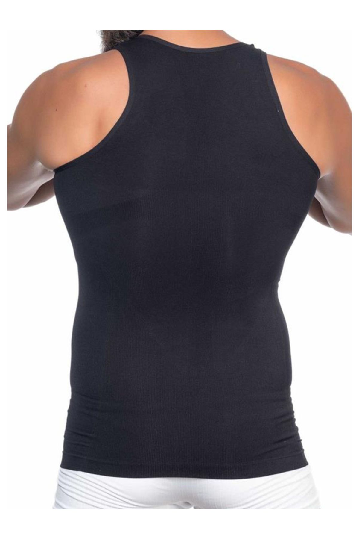 SYNOPE-Emay Black Men's Recovery Belly Hiding U-Neck Athlete Waist Corset 3