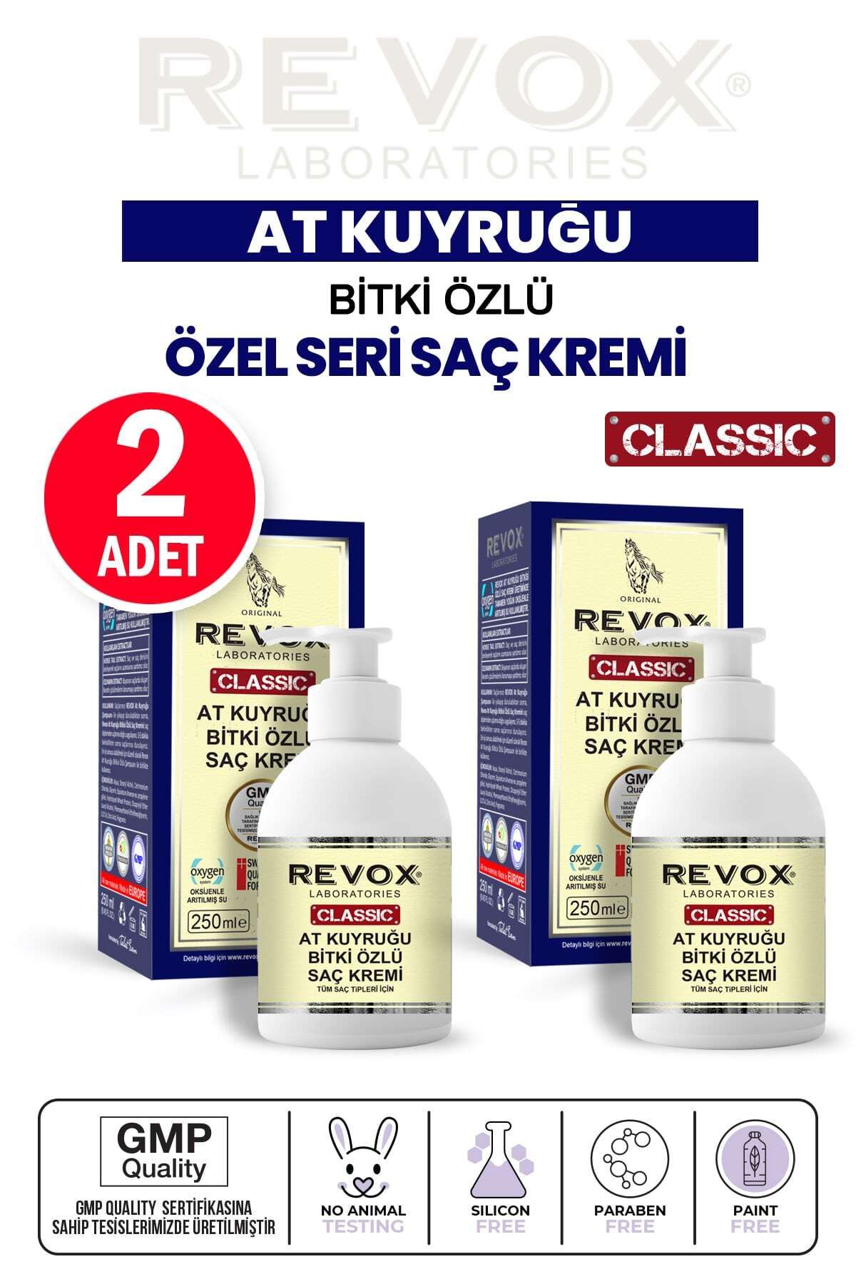 Revox At Kuyruğu Bitki Özlü Özel Saç Bakım Kremi / 2'li Set / 250 ml 250 ml