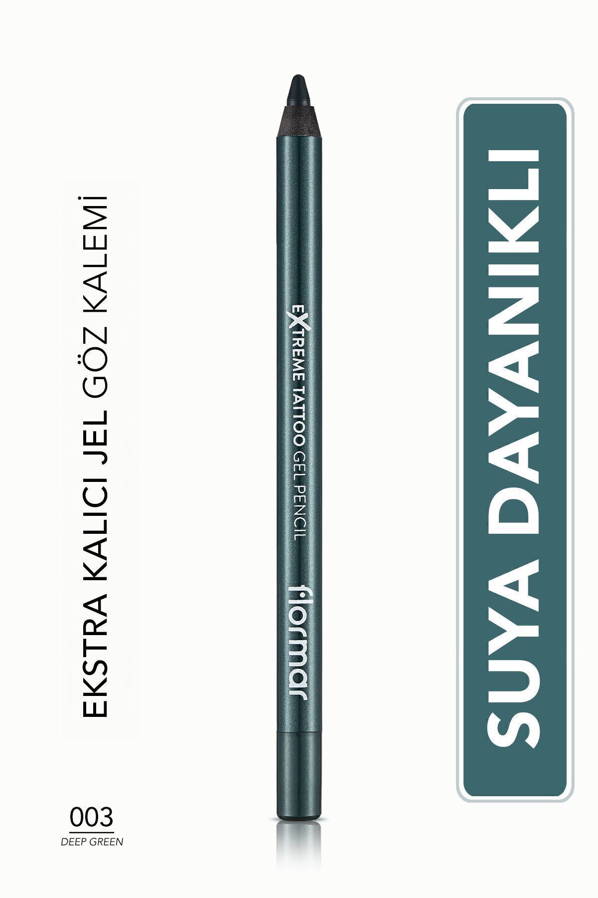 Flormar Olağanüstü Formülü ve Benzersiz Dokusu İle Kalıcı Göz Kalemi-Tattoo Gel Pencil - 003 Deep Green