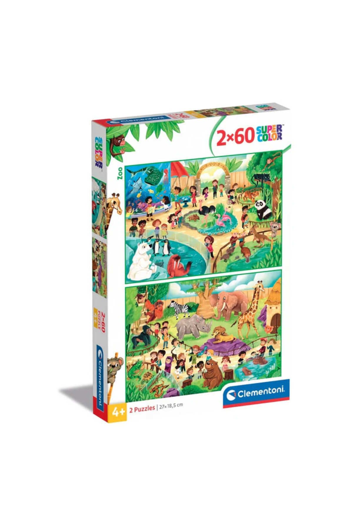 CLEMENTONI-Zoo Puzzle - 2X60 Pieces, Model 21603 3