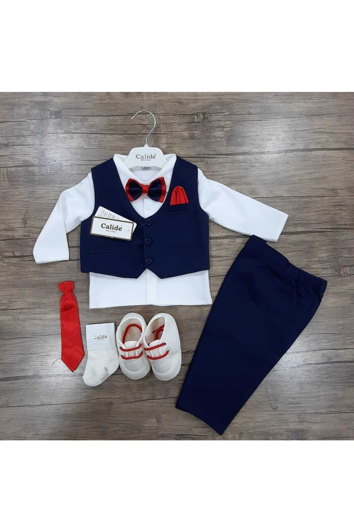 Calide Baby&Kids Erkek Bebek Mevlüt Takımı - Papyon & Kravatlı - Özel Gün Kıyafeti - 7'li Set fotoğrafı 5 (önizleme)