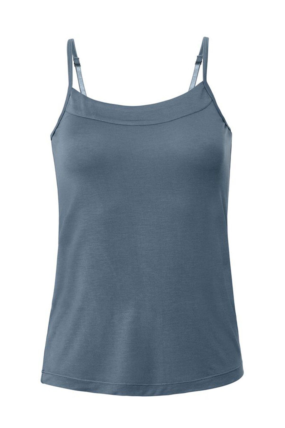 Tchibo-Women Square Neck Sleeveless Solid Top, Sage 2