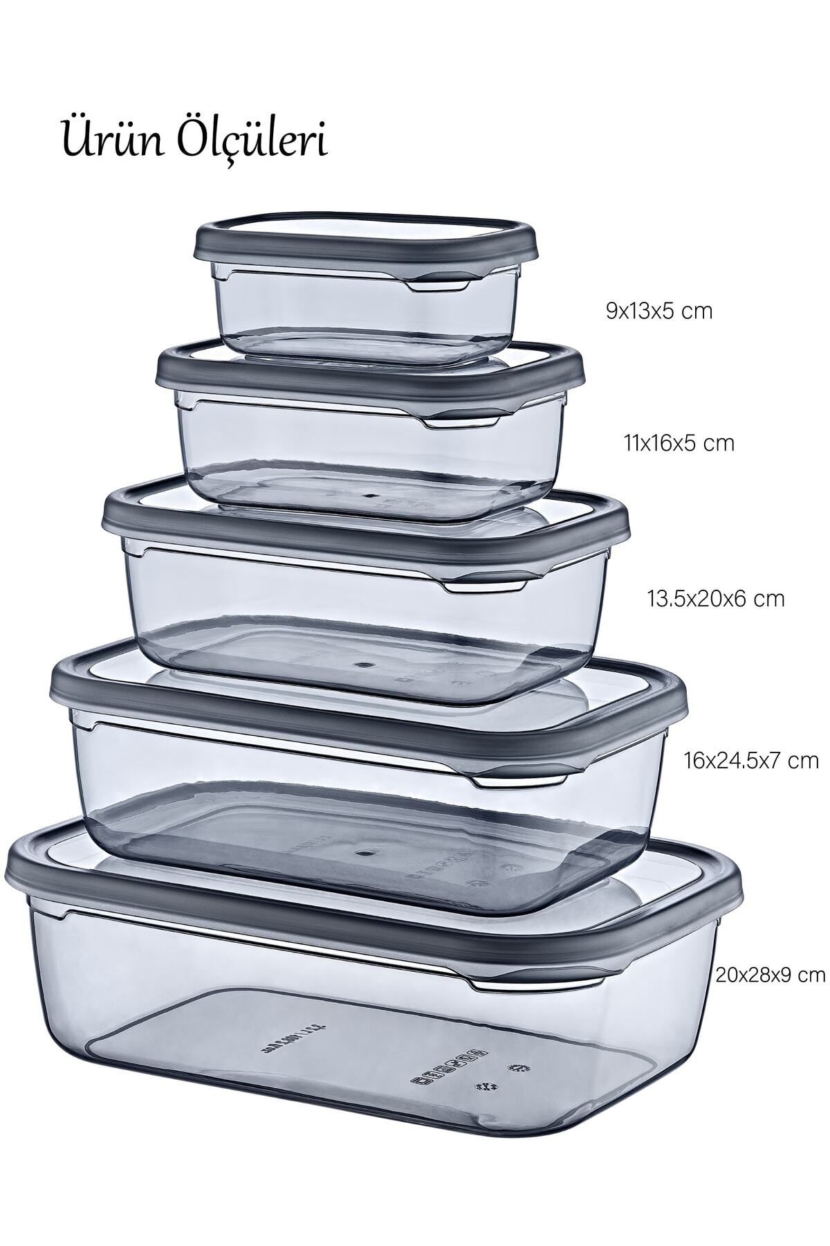 GRİMOR Life-5 Leak Proof Storage Containers - (350 ML 670 ML 1,2 LT 2 LT 3,2 LT) - Deep Freezer and Microwave 6