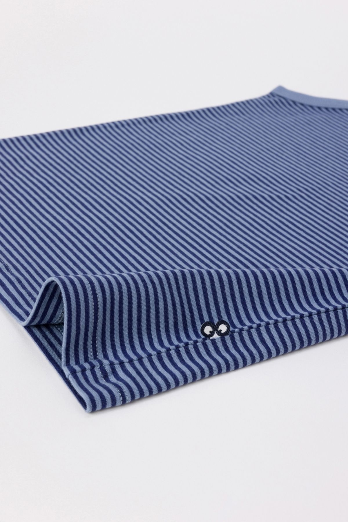 Woody-2-8 Years Boy Striped Blue Undershirt-Ves - 904 2