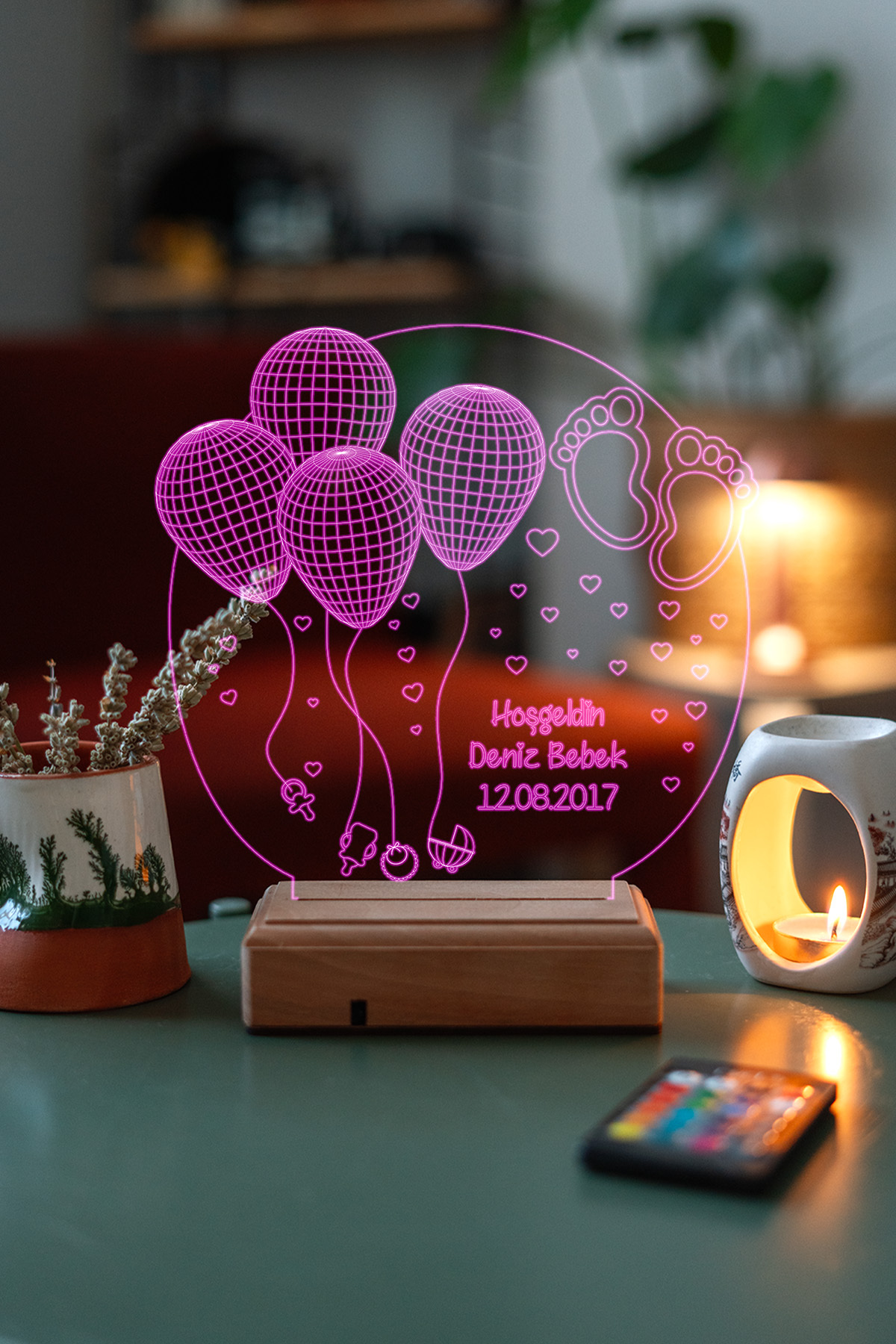 Modiwa Design Yeni Doğan Hediyesi , Hoş Geldin Bebek Hediyesi 16 Renkli Kumandalı Gece Lambası fotoğrafı 6 (önizleme)