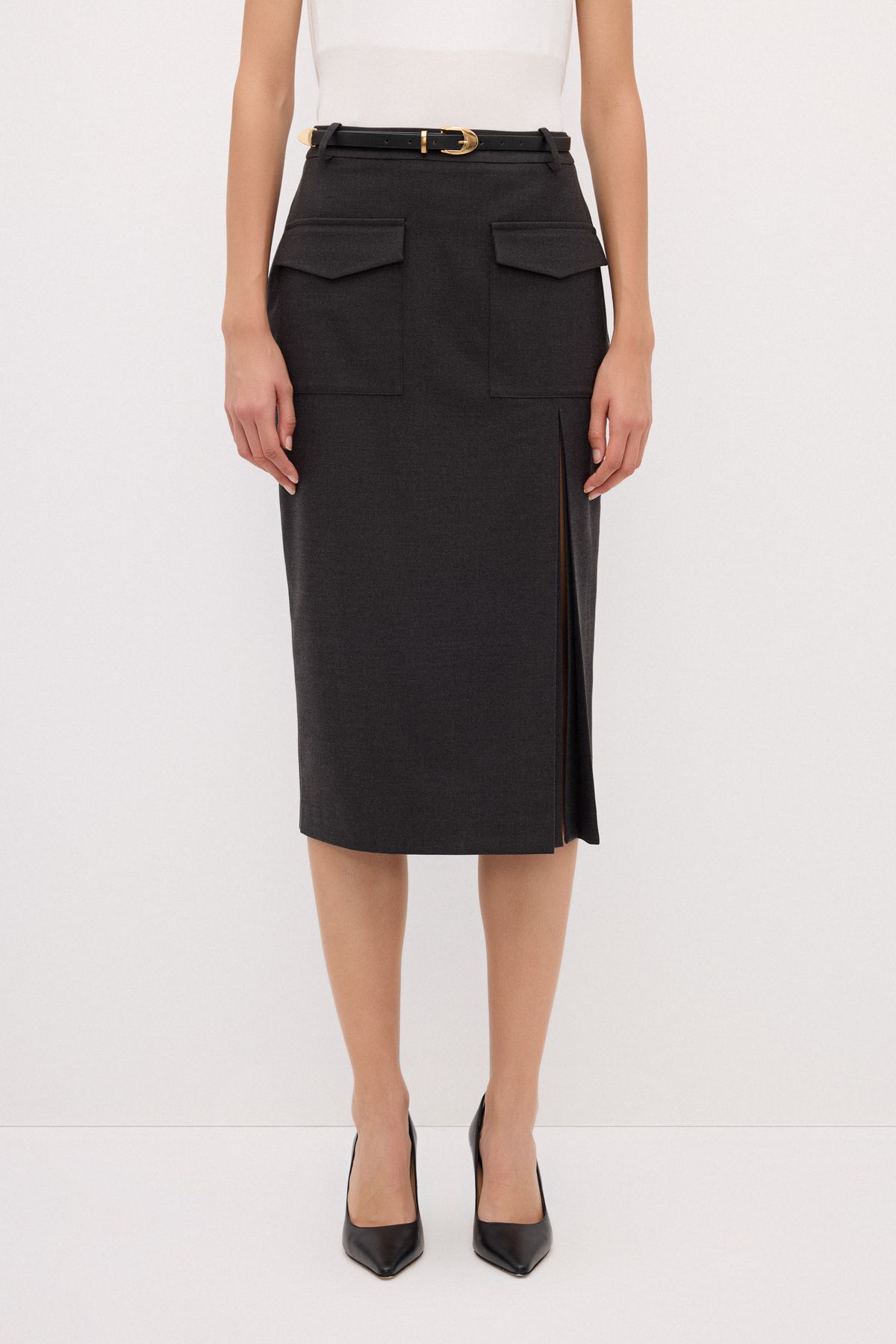 adL-Slit Skirt with Pocket Detail 2