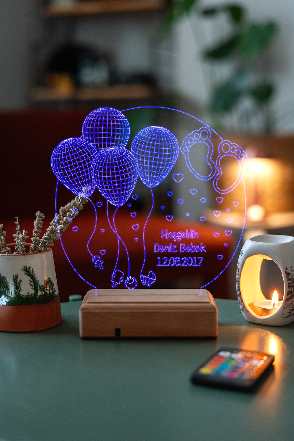 Modiwa Design Yeni Doğan Hediyesi , Hoş Geldin Bebek Hediyesi 16 Renkli Kumandalı Gece Lambası fotoğrafı 3 (önizleme)