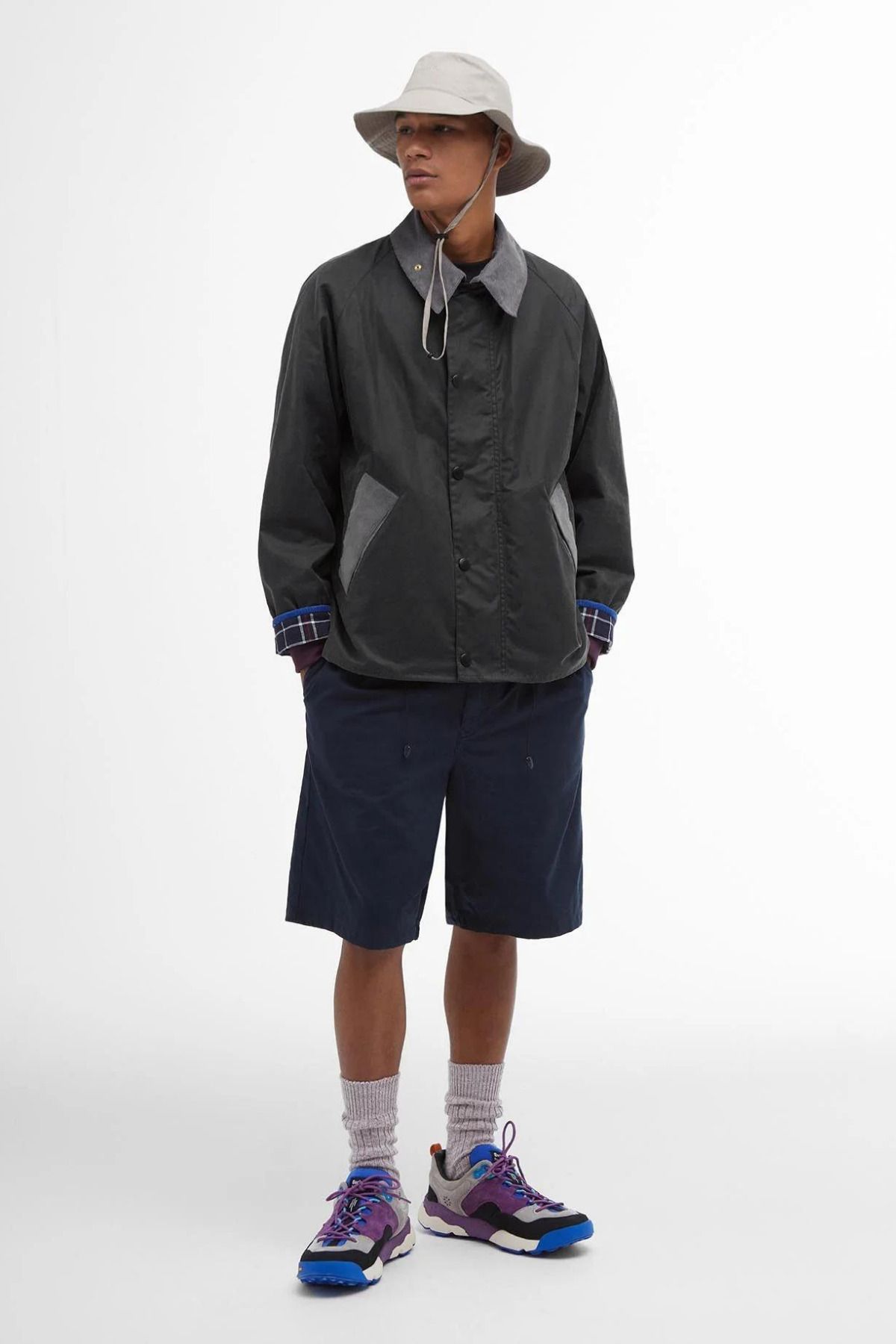 X Flower Mountain Unisex Oversize Oil Jacket Gy93 Charcoal Barbour