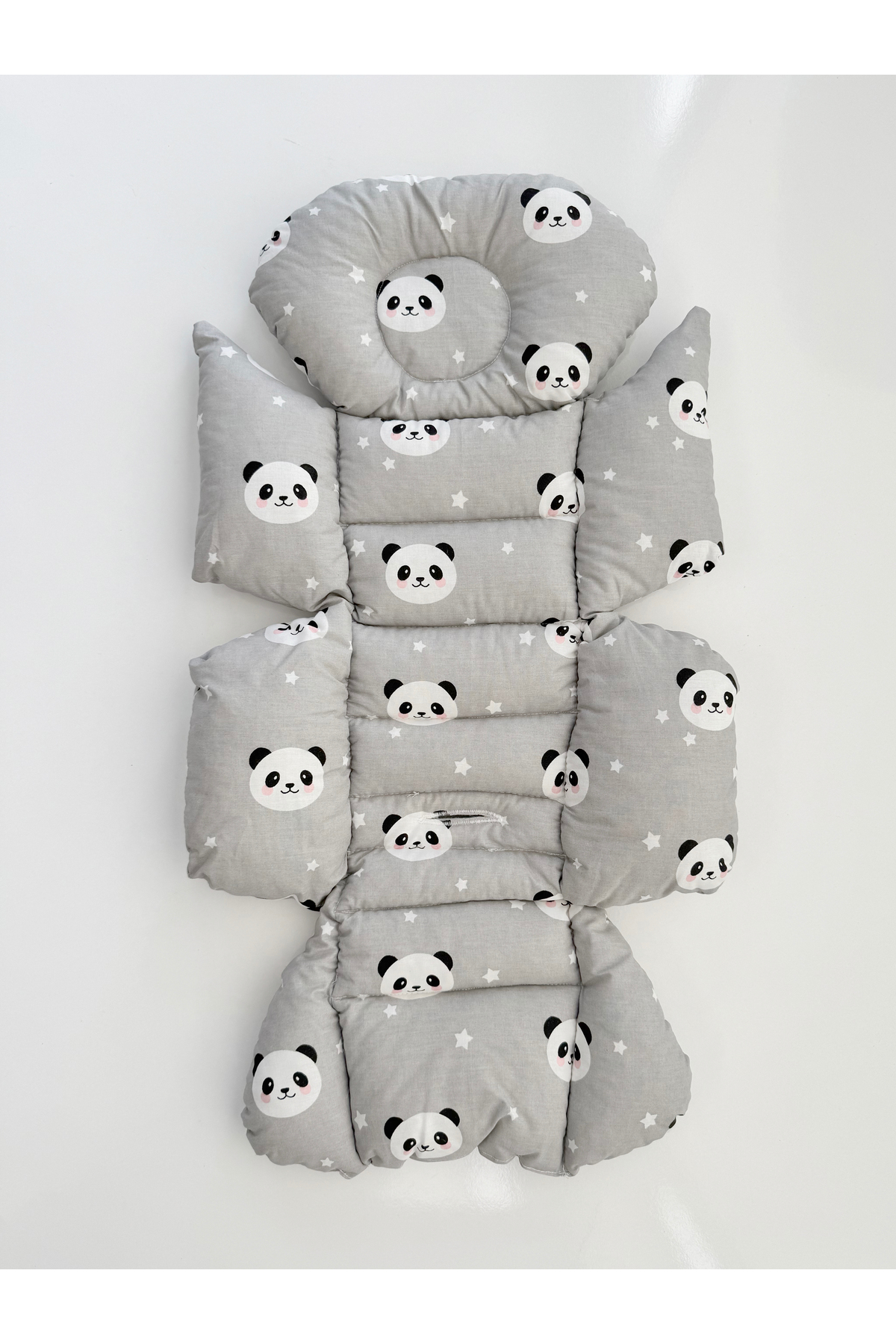 Jaju Baby Gri Panda Desenli Bebek Arabası Minderi fotoğrafı 3 (önizleme)