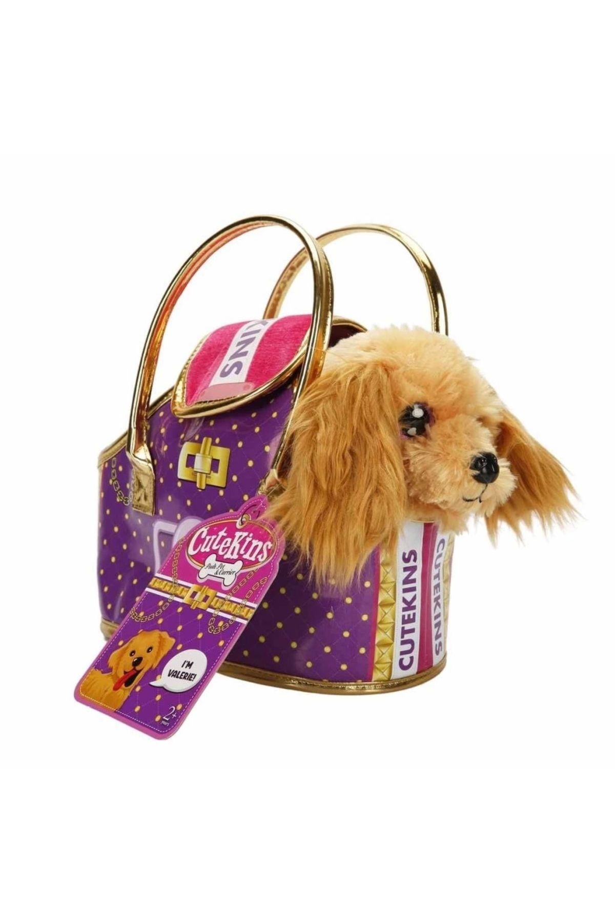 KdrElektronik Çocuk 50585 Cutekins Taşıma Çantalı Peluş Köpek -Sunman