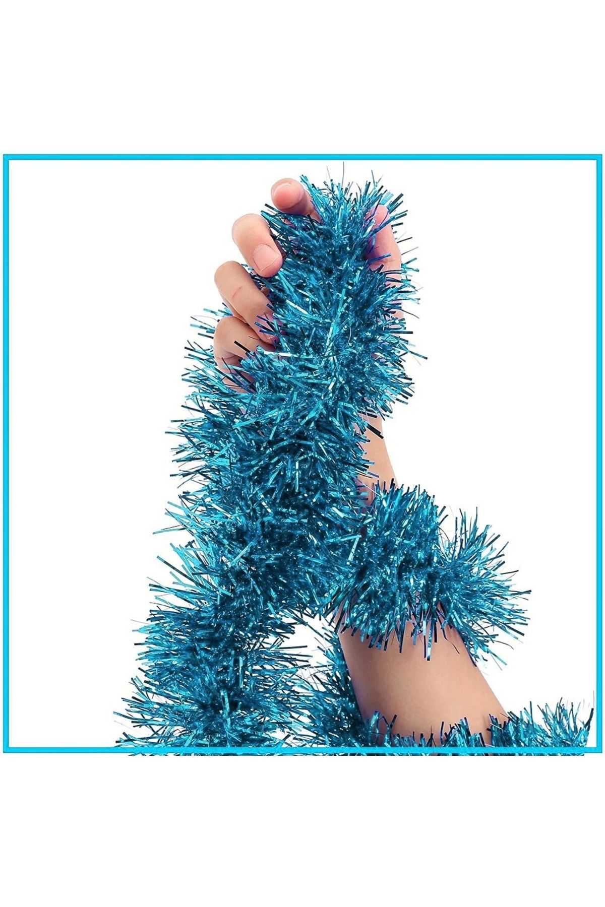 Finetoo Çocuk Parti İçin Sim Süs 2 Metre Uzunluk 6 cm Genişlik Açık Mavi Renk İthal