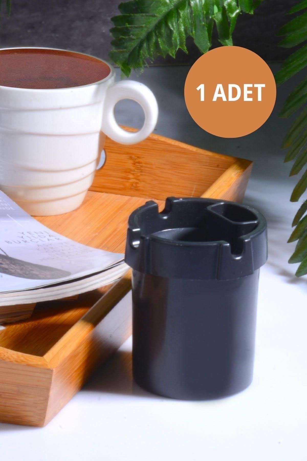 SLAINTE SLAİNTE 1 Adet Koku Yapmaz Çakmaklık Hazneli Siyah Plastik Küllük Oto Kül Tablası Kül Tabağı