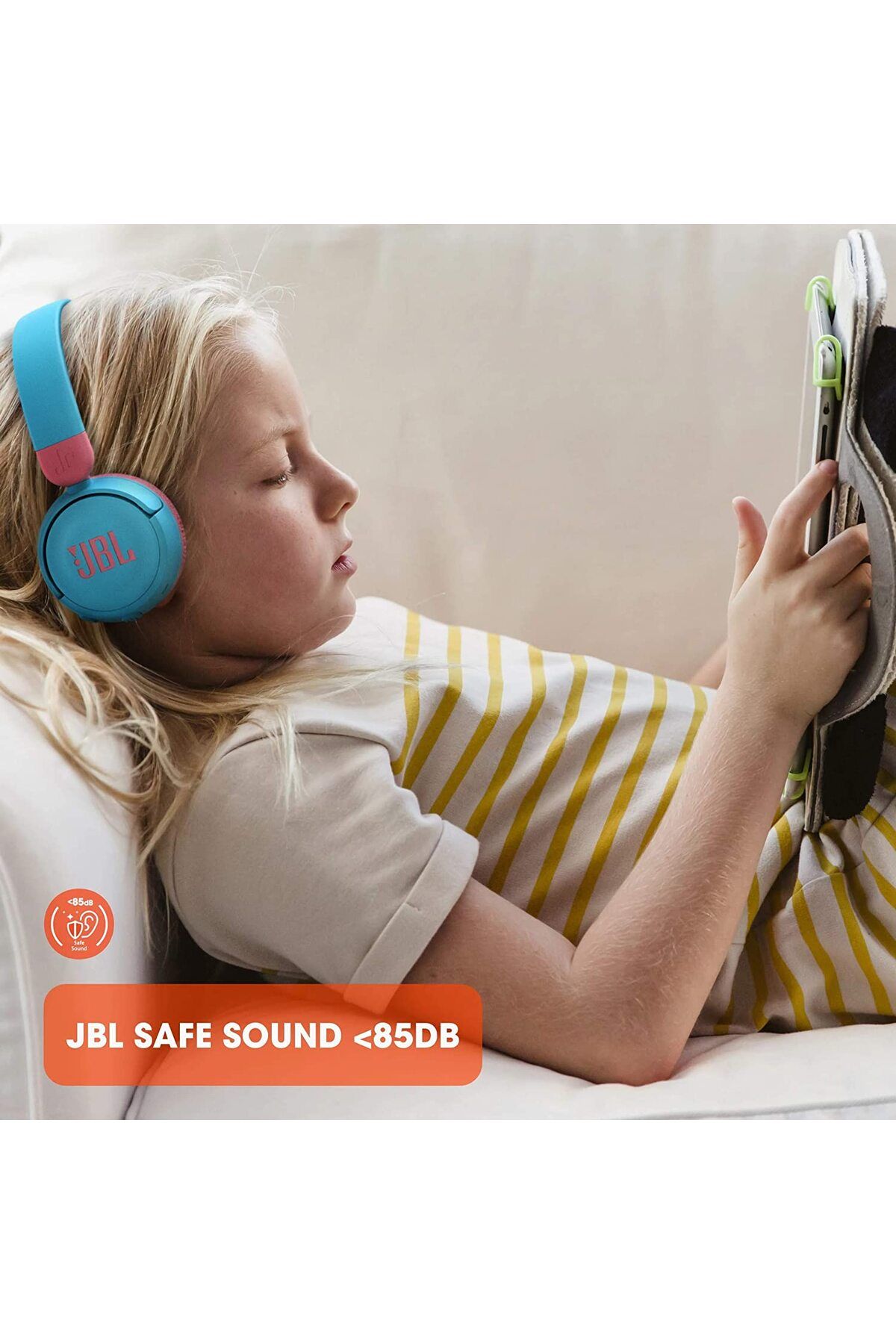 JBL Jr310 Mavi Kablolu Kulak Üstü Çocuk Kulaklığı-7