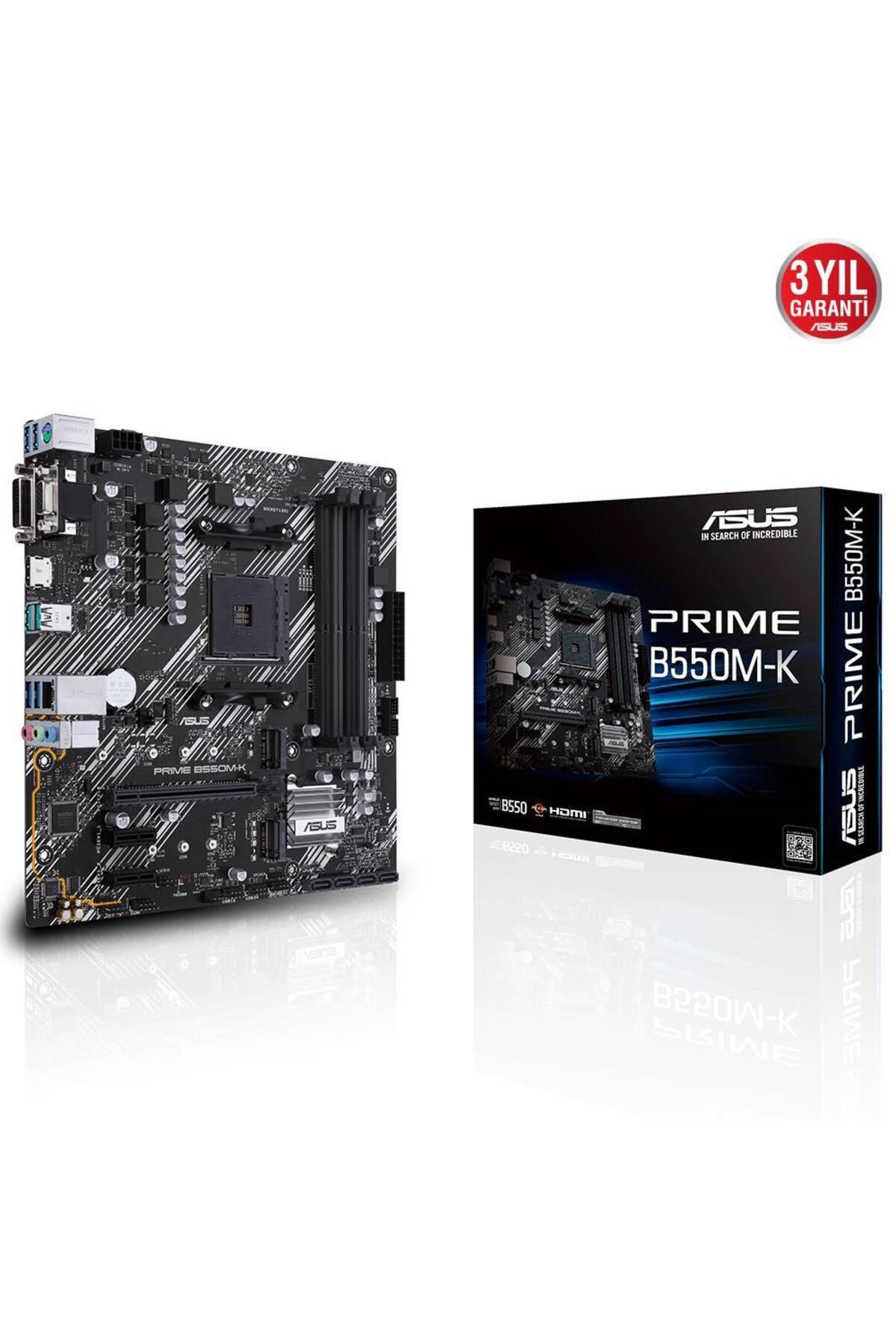ASUS Prime B550M-K AMD AM4 3.Nesil DDR4 VGA DVI HDMI Anakart