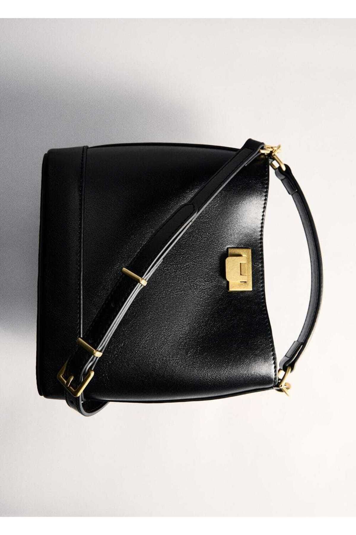 MANGO Woman-Mini Shopper Bag with Metallic Detail 5