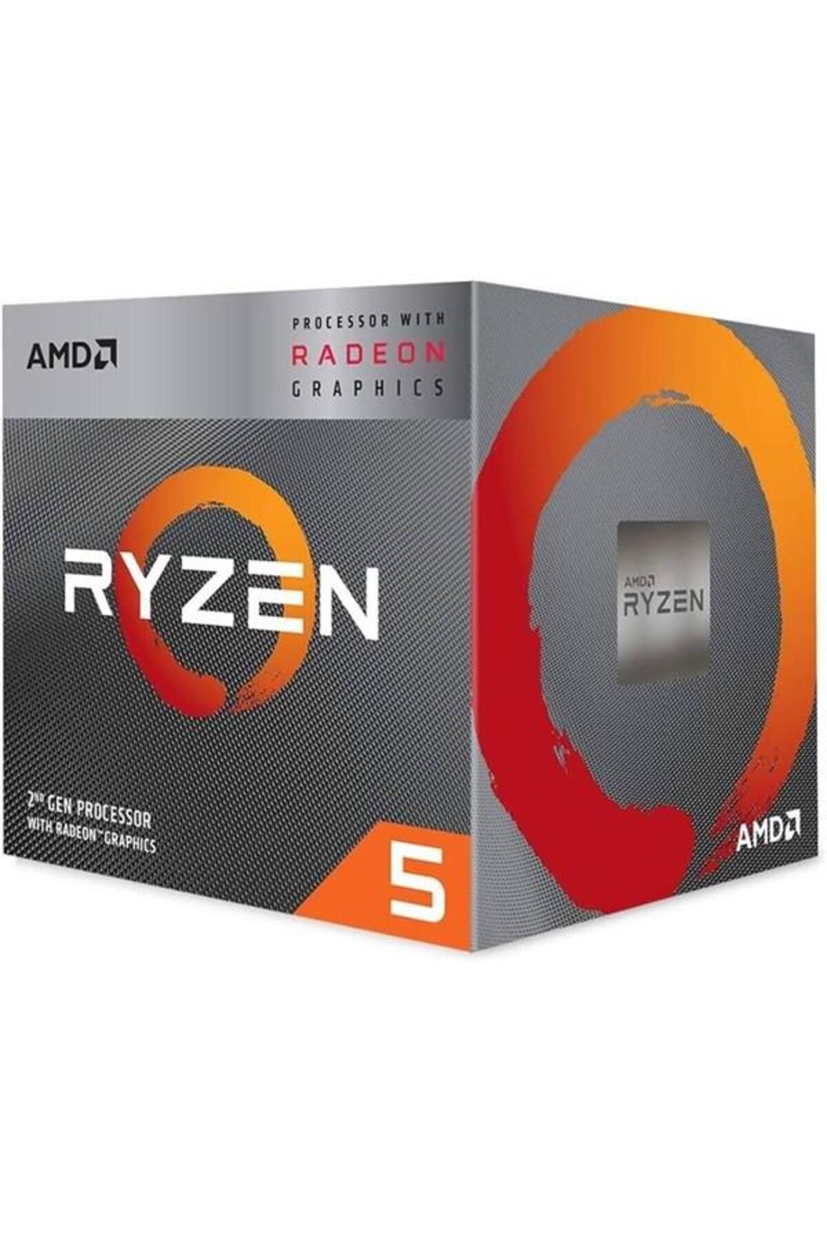 Amd RYZEN 5 3400G 3.7ghz 6MB 4çekirdekli O/B VEGA 11 AM4 65w Kutulu+Fanlı