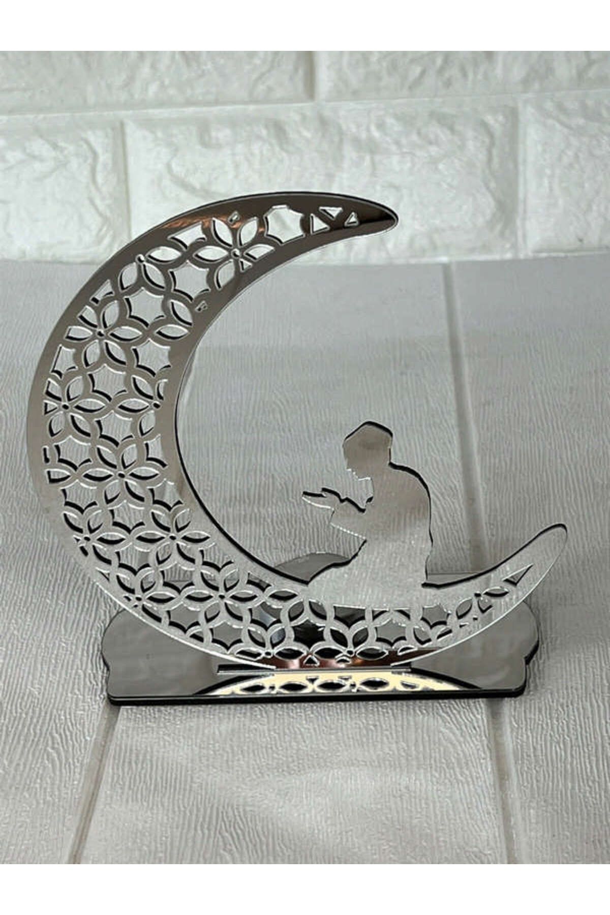 ZERO LAND - Ramazana Özel Pleksi Gümüş Mumluk 16 cm YKTSN