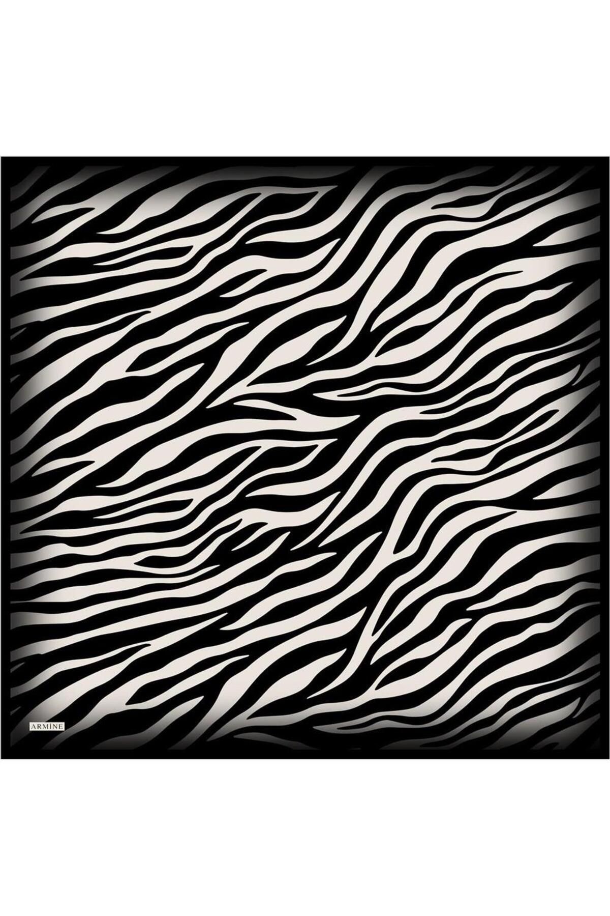 Armine-Eșarfă din mătase Tivil cu model Nostalgia Zebra 8274-01 1