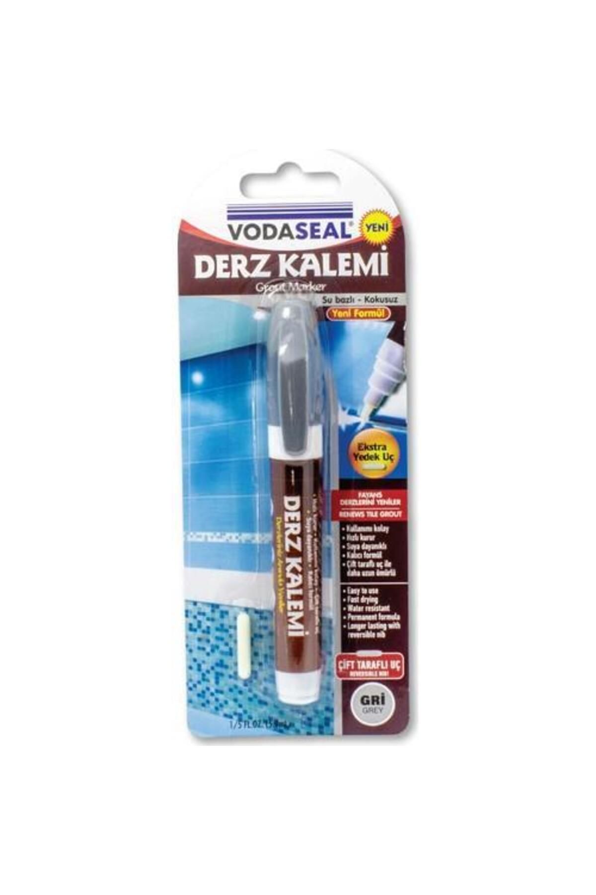 Magne Çift Uçlu Su Bazlı Kokusuz Kalıcı Derz Kalemi Gri