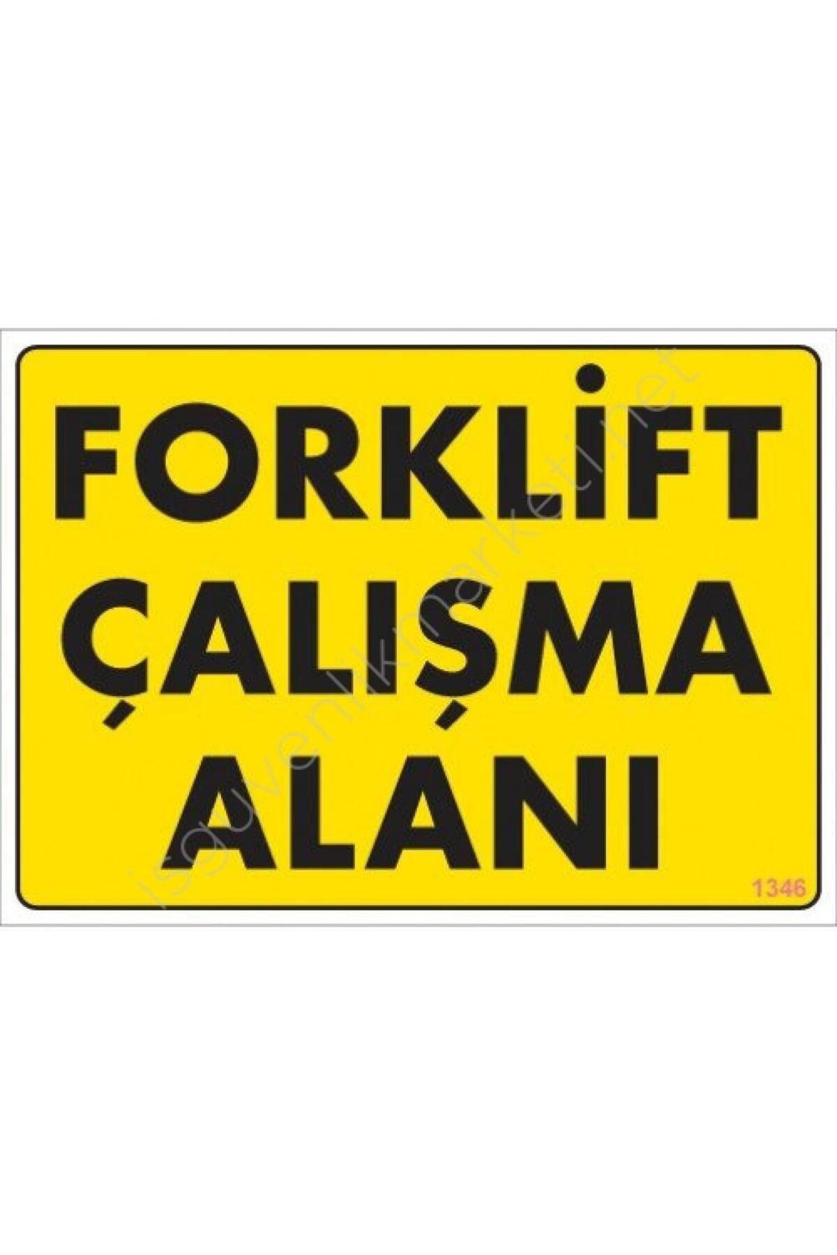 BilfolD Forklift Çalışma Alanı Sarı Uyarı Levhası 25x35 KOD:1346