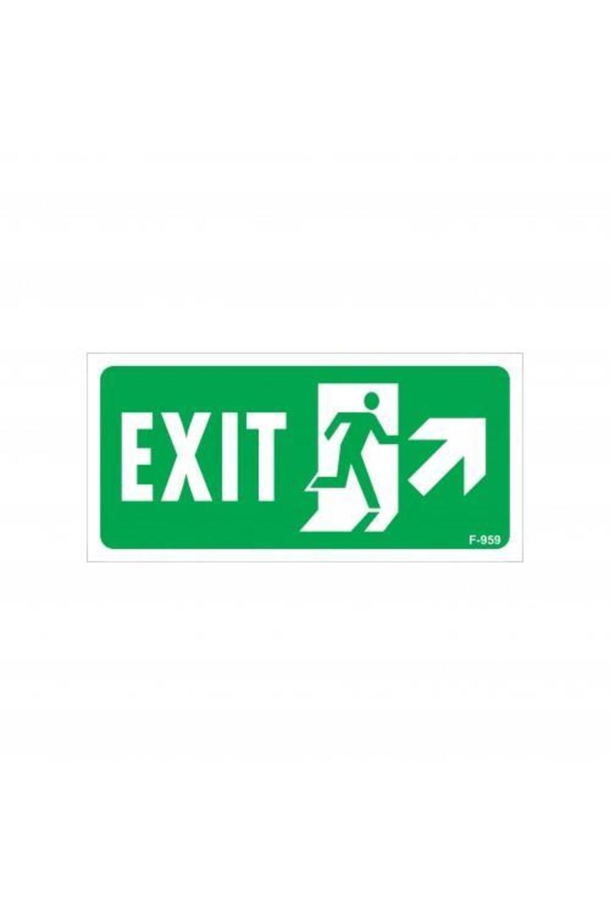 NLB TİCARET Exit Sağ Yukarı Uyarı Levhası 17,5x25 KOD:959