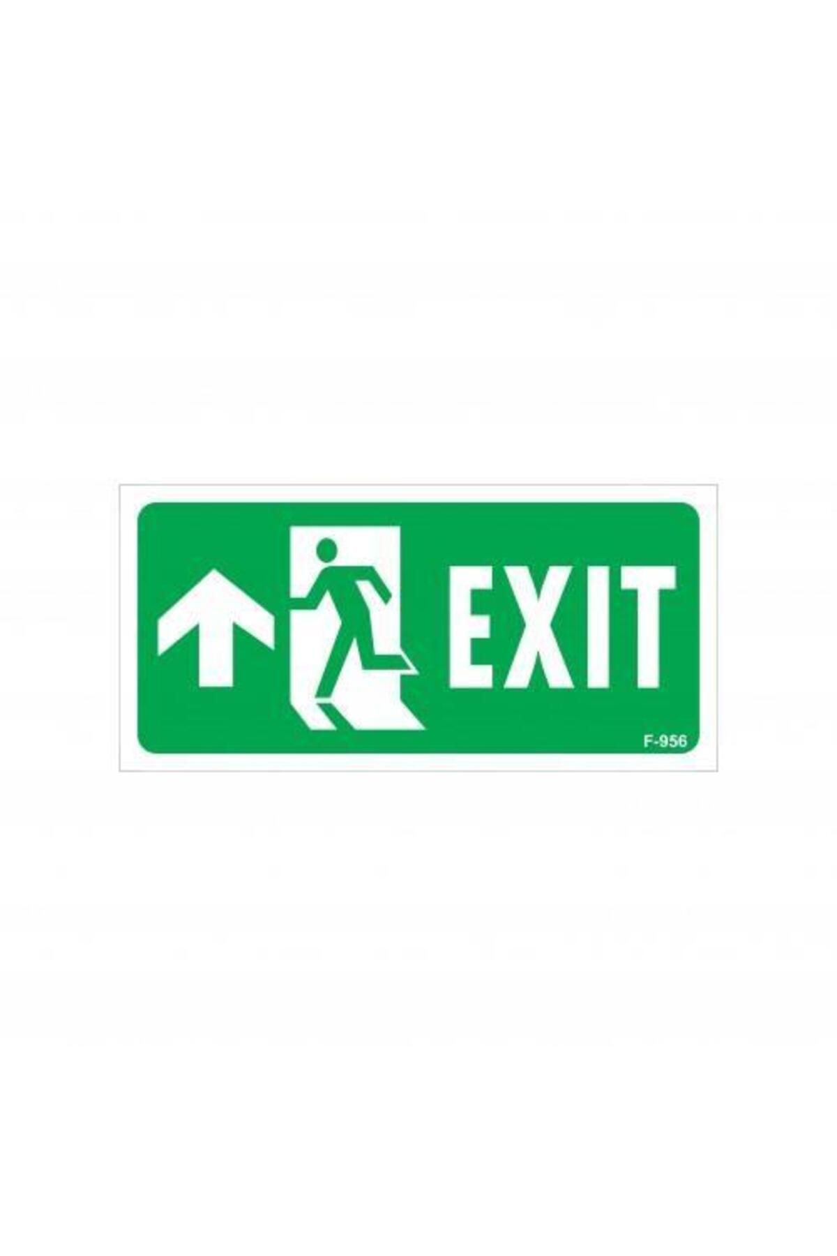 BilfolD Exit Yukarı Sol Ok İşaretli Uyarı Levhası 17,5x25 KOD:956