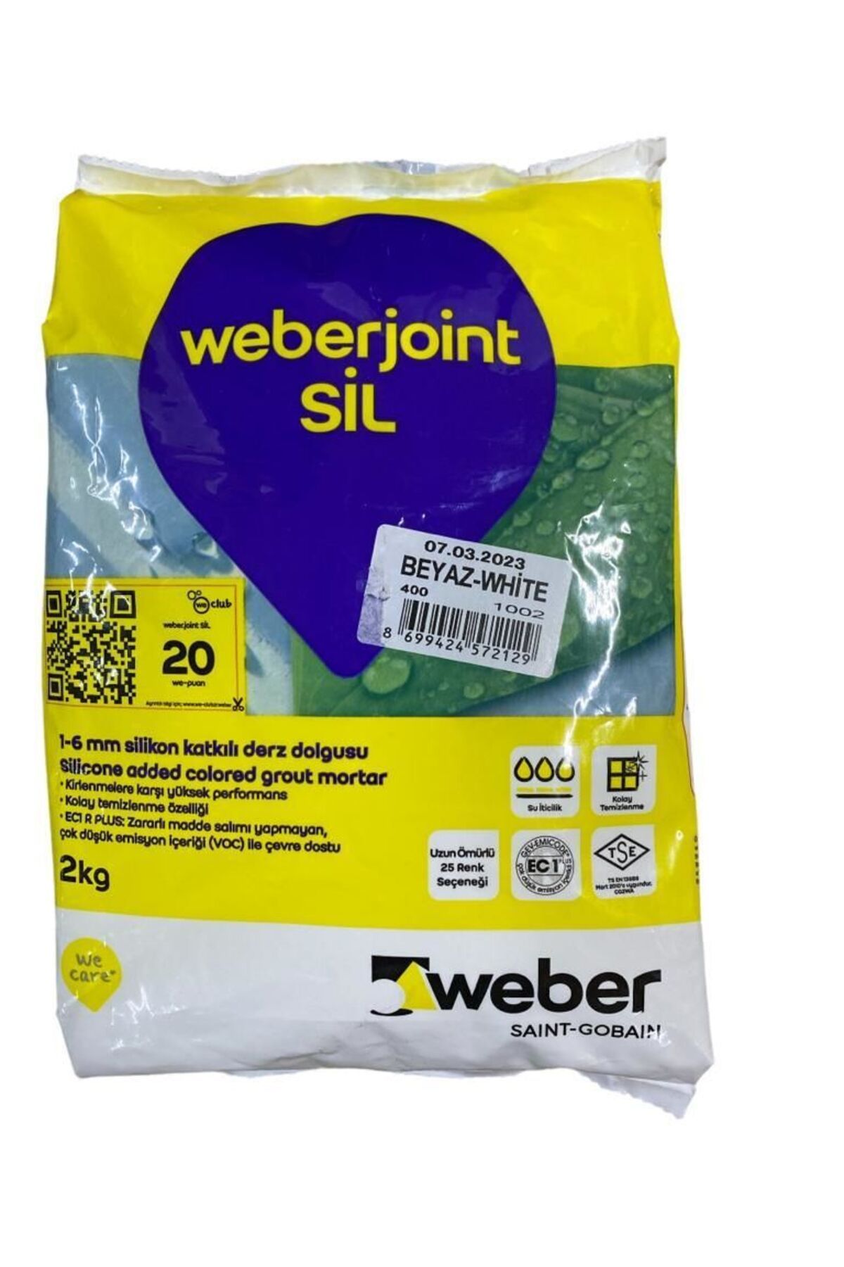 YİĞİTAUTOCLASS Weber Joint Sil 400 Beyaz Derz Dolgu 2 Kg
