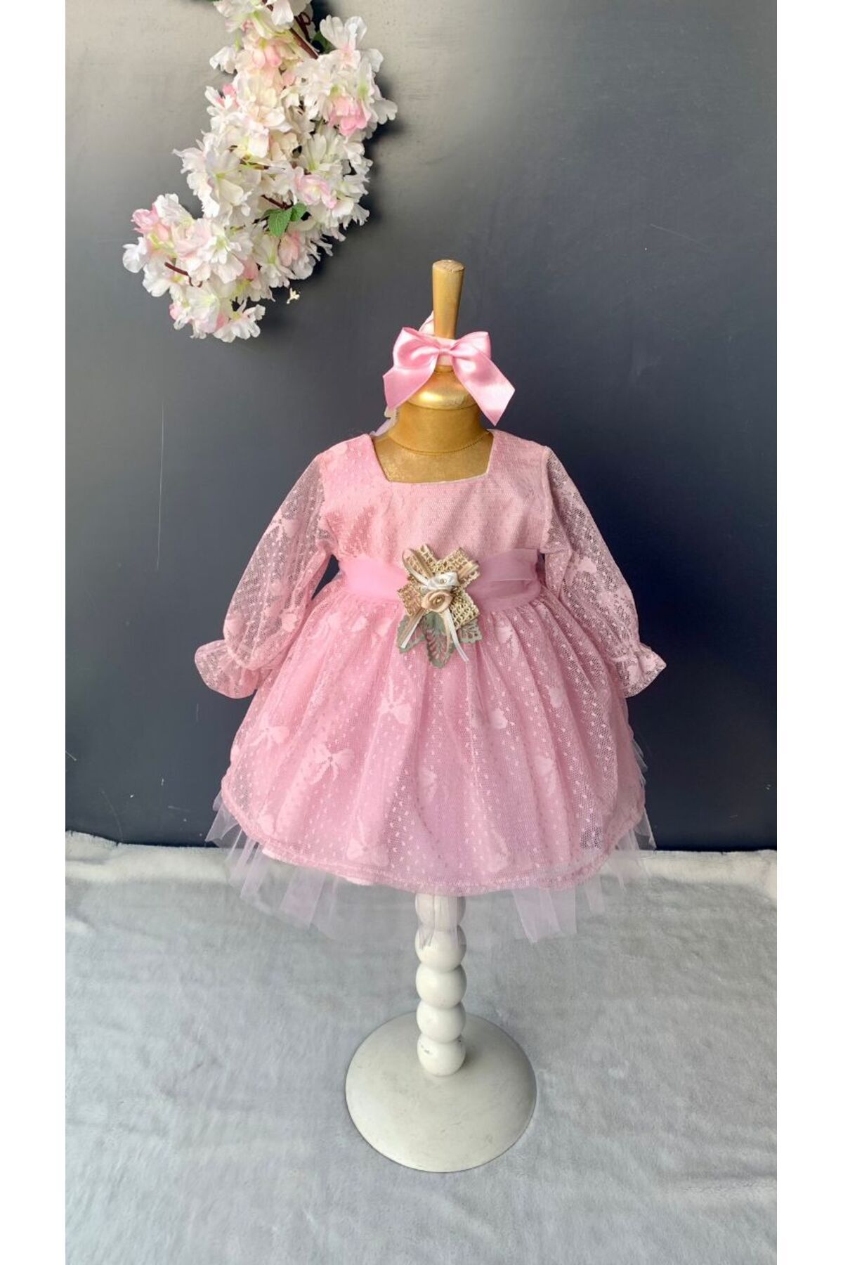 PİLEKİ BABY ( 5 Parça ) 0 3 Ay Yenidoğan Bebek Mevlüt Elbisesi Bayramlık Düğün Özel Gün Elbisesi fotoğrafı 5 (önizleme)