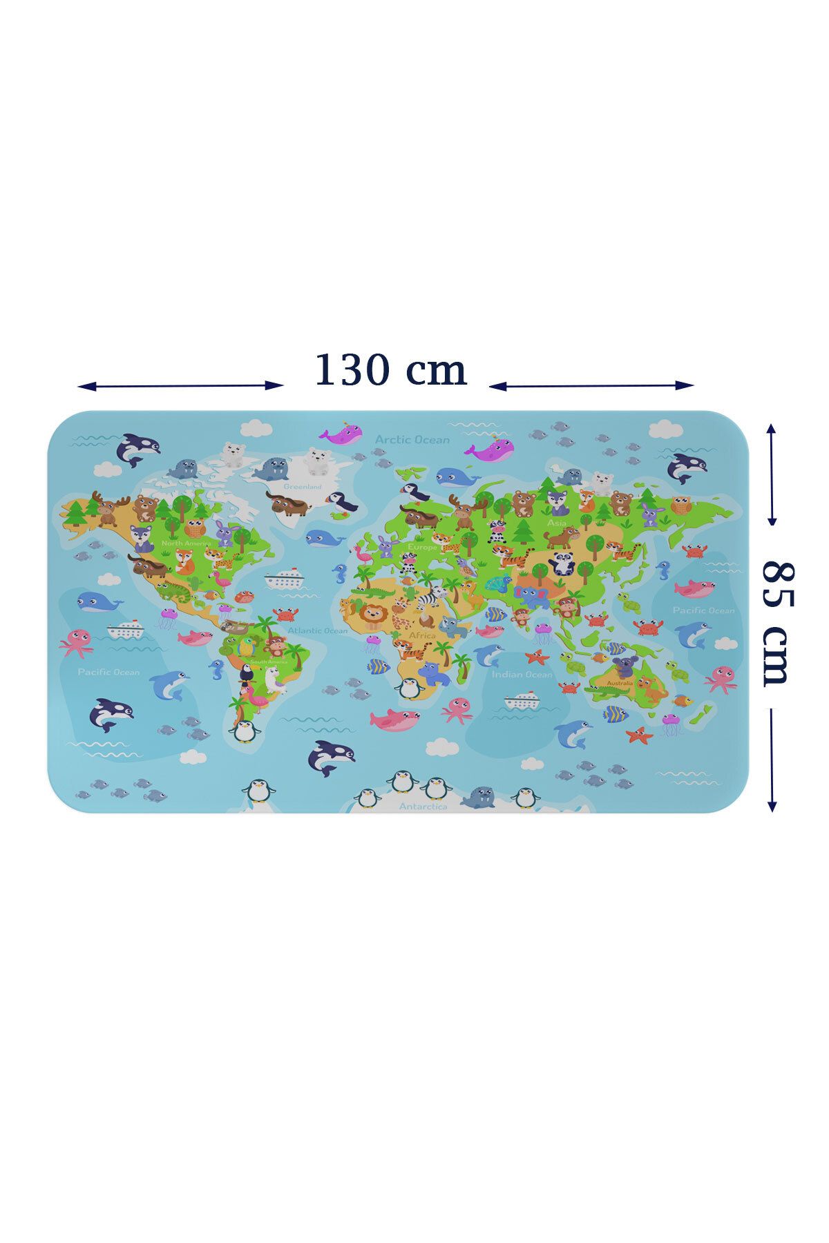 Haye Collection Eğitici Dünya Haritası Dünya Atlası Çocuk ve Bebek Odası Duvar Sticker-85x130-3783