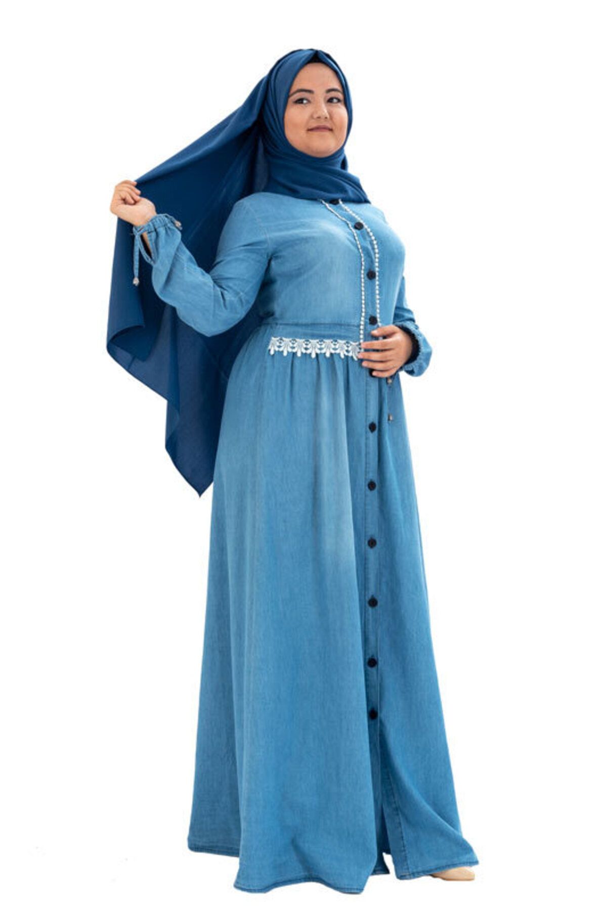 COXO Fashion`S Moda Çizgi Hijab Dress