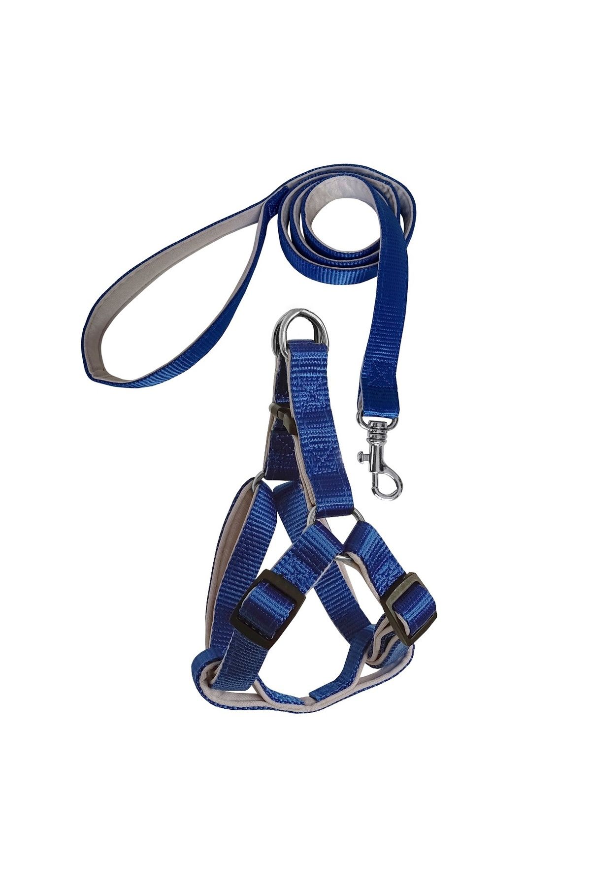 OEM Gezdirme Kayışlı Dokuma Köpek Göğüs Tasma Seti 32*47-110 cm Mavi