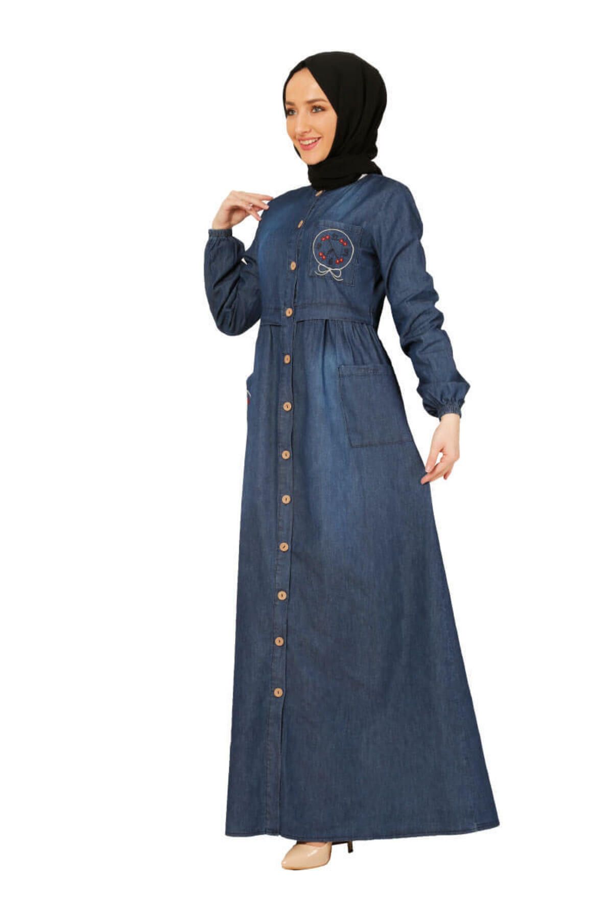 COXO Fashion`S Moda Çizgi Hijab Dress