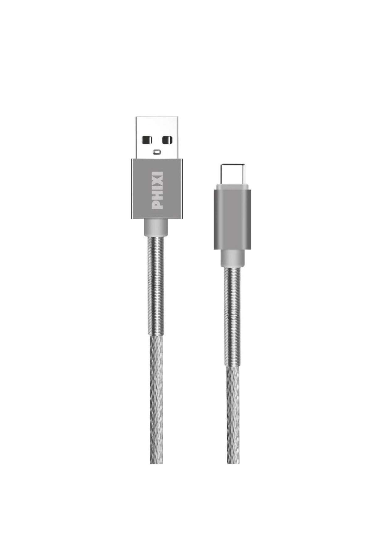 YNT İthalat Cb610t Force Metal Örgü 100 Cm Type-c Usb Şarj Ve Data Kablosu